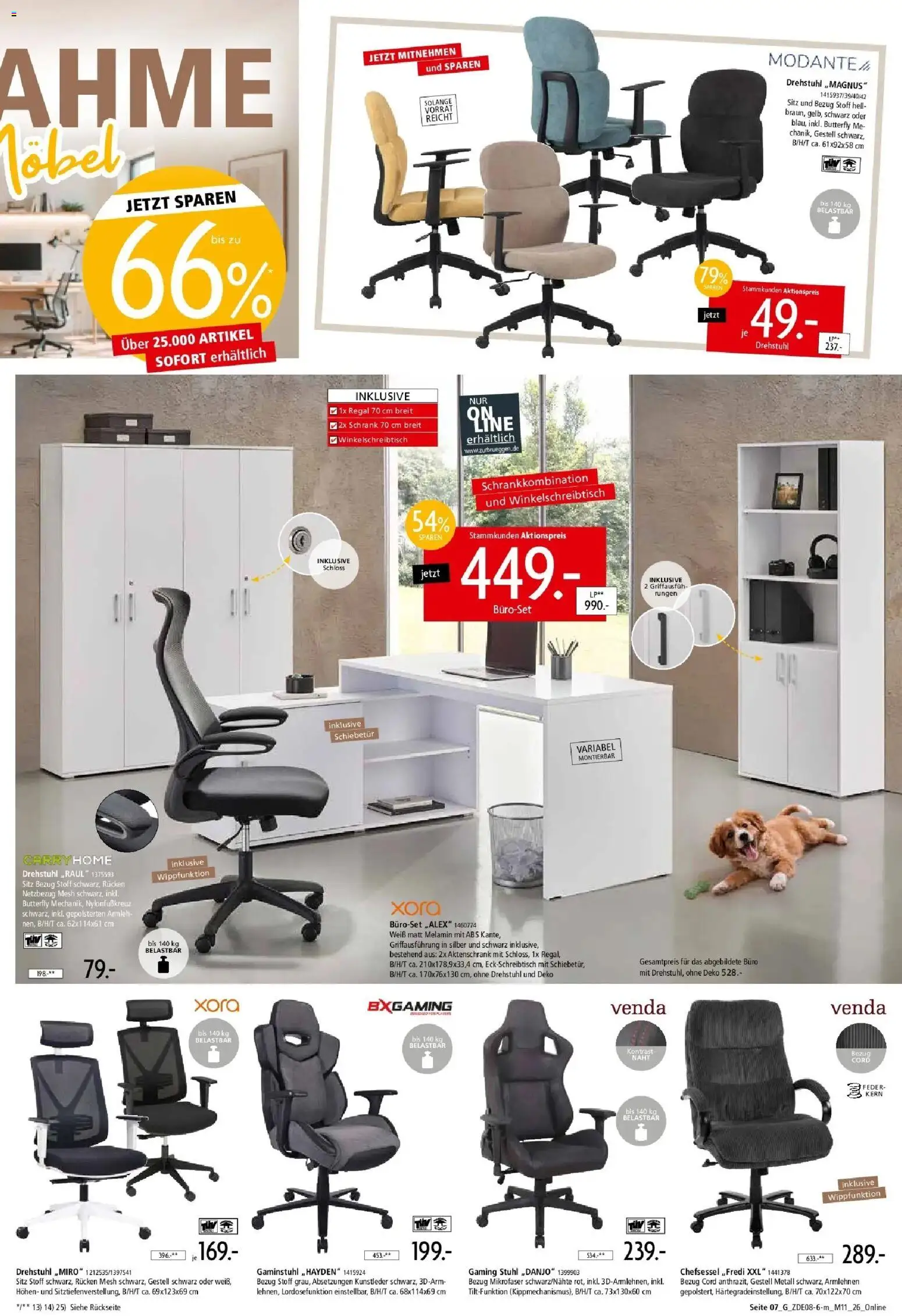 Zurbrüggen - Zurbrüggen: Mitnahme Möbel – gültig ab 29.08.2026 | Seite: 29 | Produkte: Regal, Stuhl, Schrank, Chefsessel