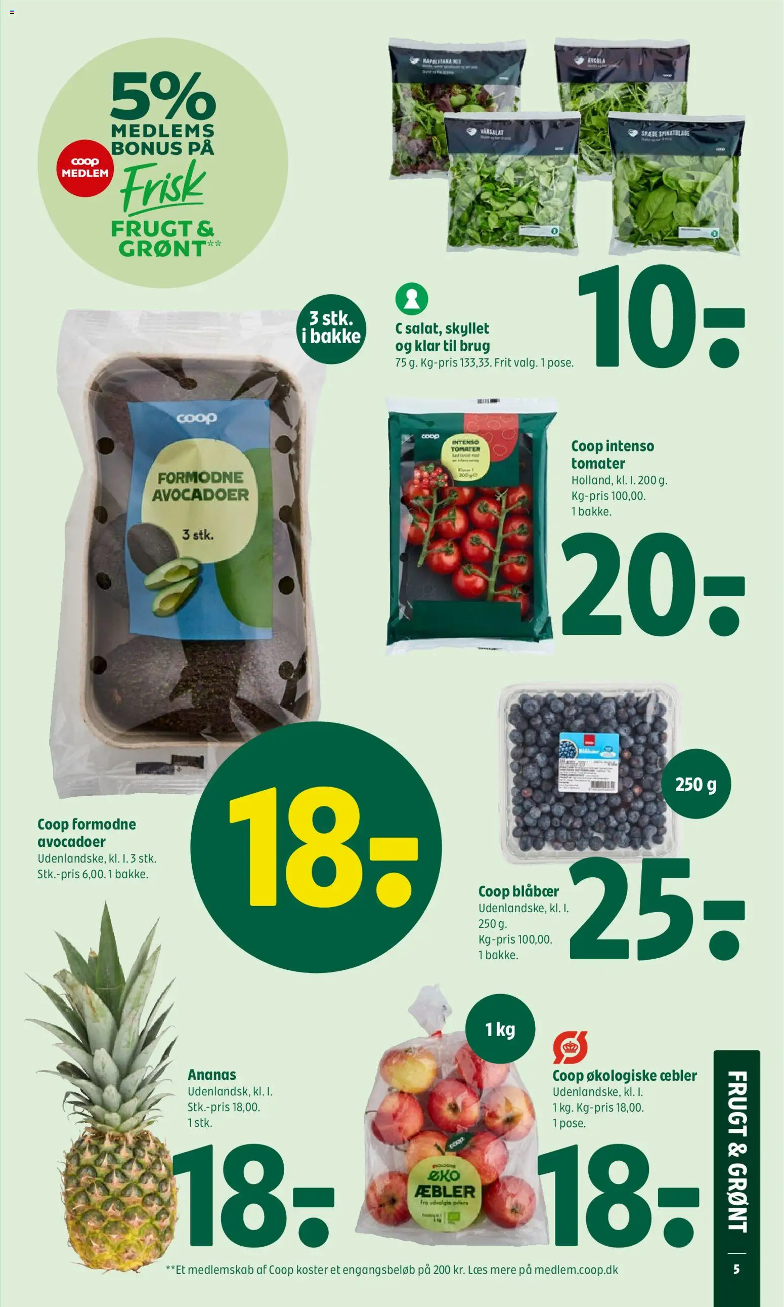 Coop 365 tilbudsavis – gyldig fra 04.06.2026 | Side: 5 | Produkter: Blåbær, Æbler, Tomater, Ananas