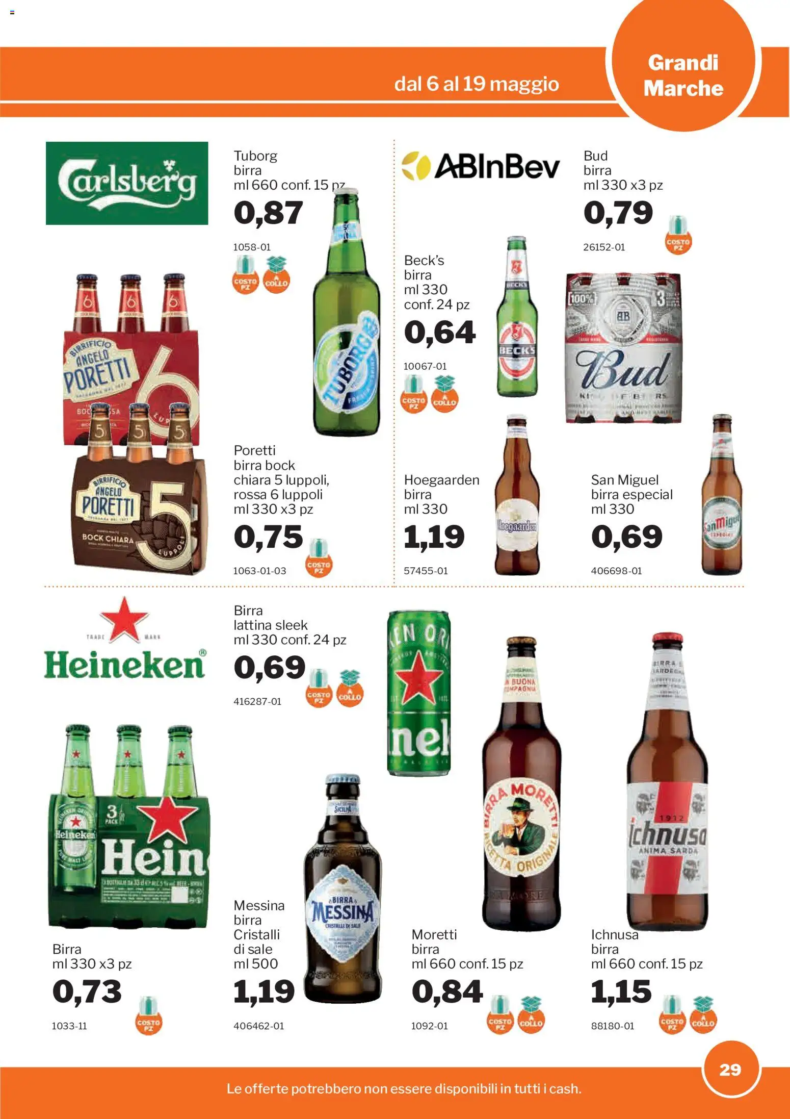 Volantino Sogegross del 06.05.2026 | Pagina: 29 | Prodotti: Birra, Sale, Birra messina, Heineken