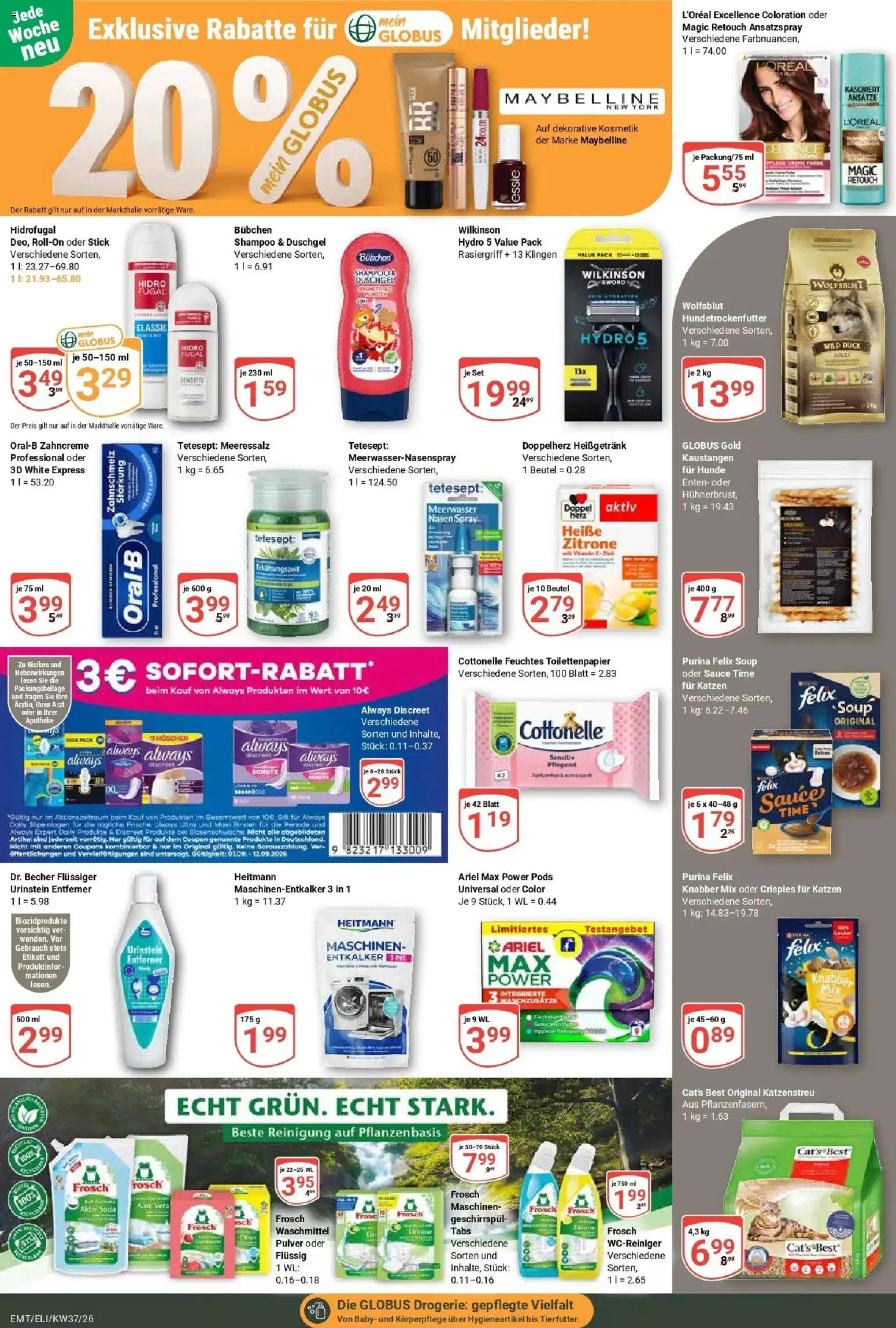 Globus Prospekt Erfurt-Linderbach – gültig ab 07.09.2026 | Seite: 23 | Produkte: Duschgel, Waschmittel, Höschen, Toilettenpapier