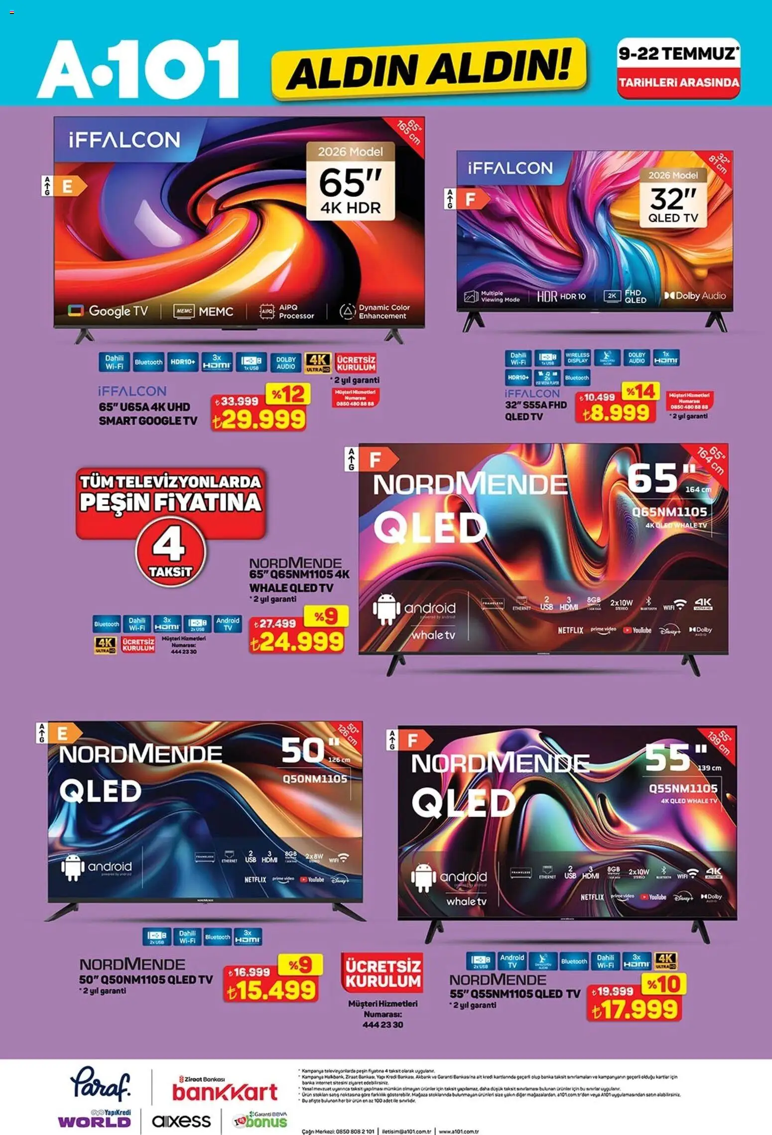 A101 - Katalog Aldın Aldın - 09 Temmuz 2026 tarihinden itibaren geçerlidir | Sayfa: 5 | Ürünler: TV, Video, USB