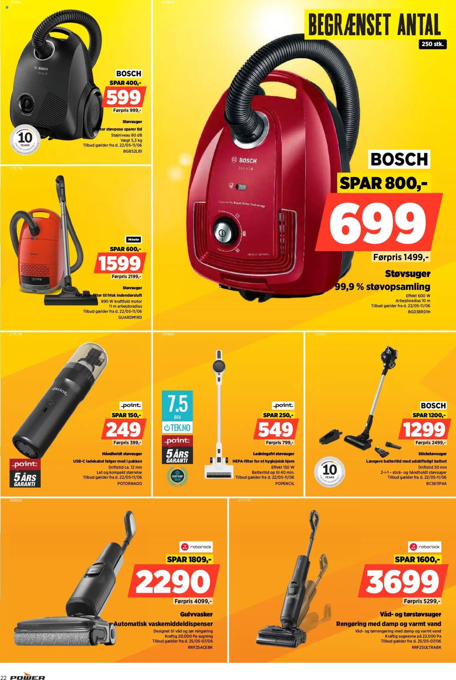 Power tilbudsavis – gyldig fra 22.05.2026 | Side: 22 | Produkter: Støvsuger, Batteri