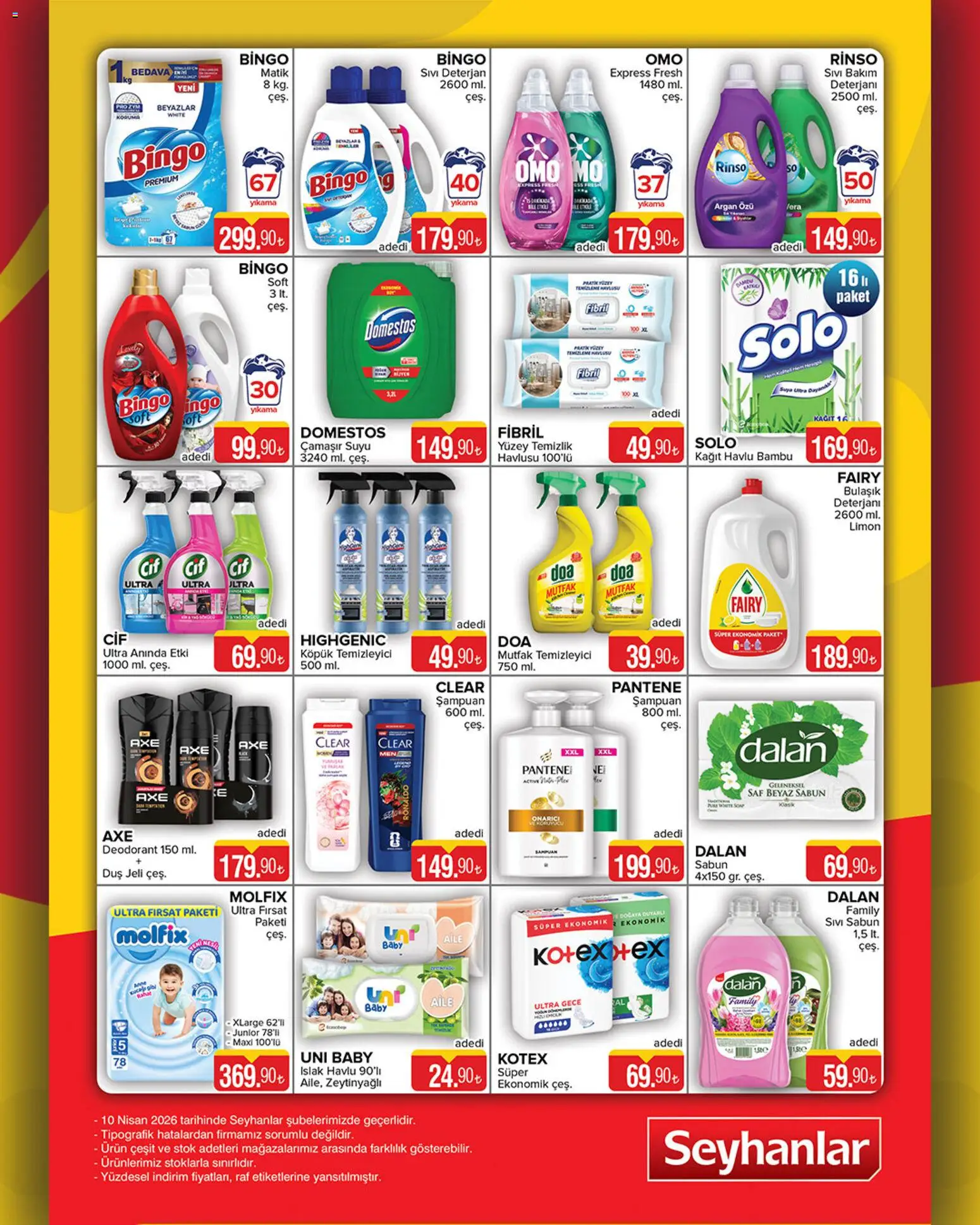 Seyhanlar Market Katalog - 10.04.2026 tarihinden itibaren geçerlidir | Sayfa: 9 | Ürünler: Şampuan, Duş jeli, Bulaşık deterjanı, Limon