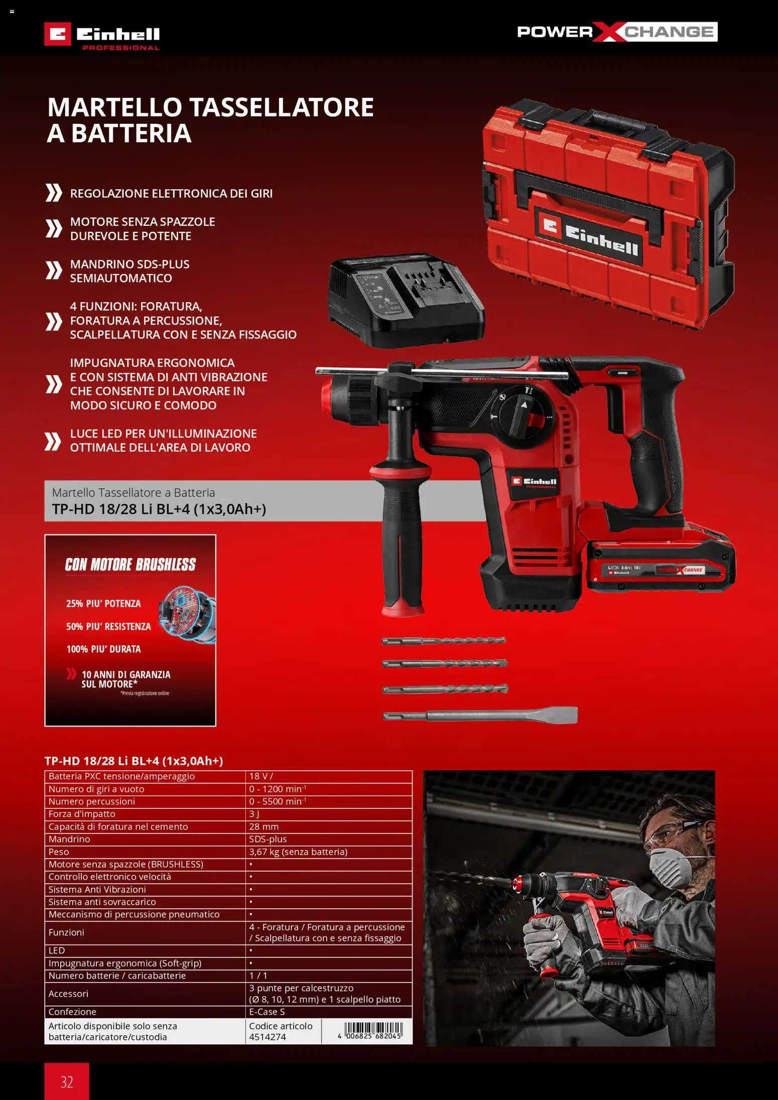 Volantino Einhell del 17.03.2026 | Pagina: 34 | Prodotti: Piatto, Martello, Batteria, Batterie