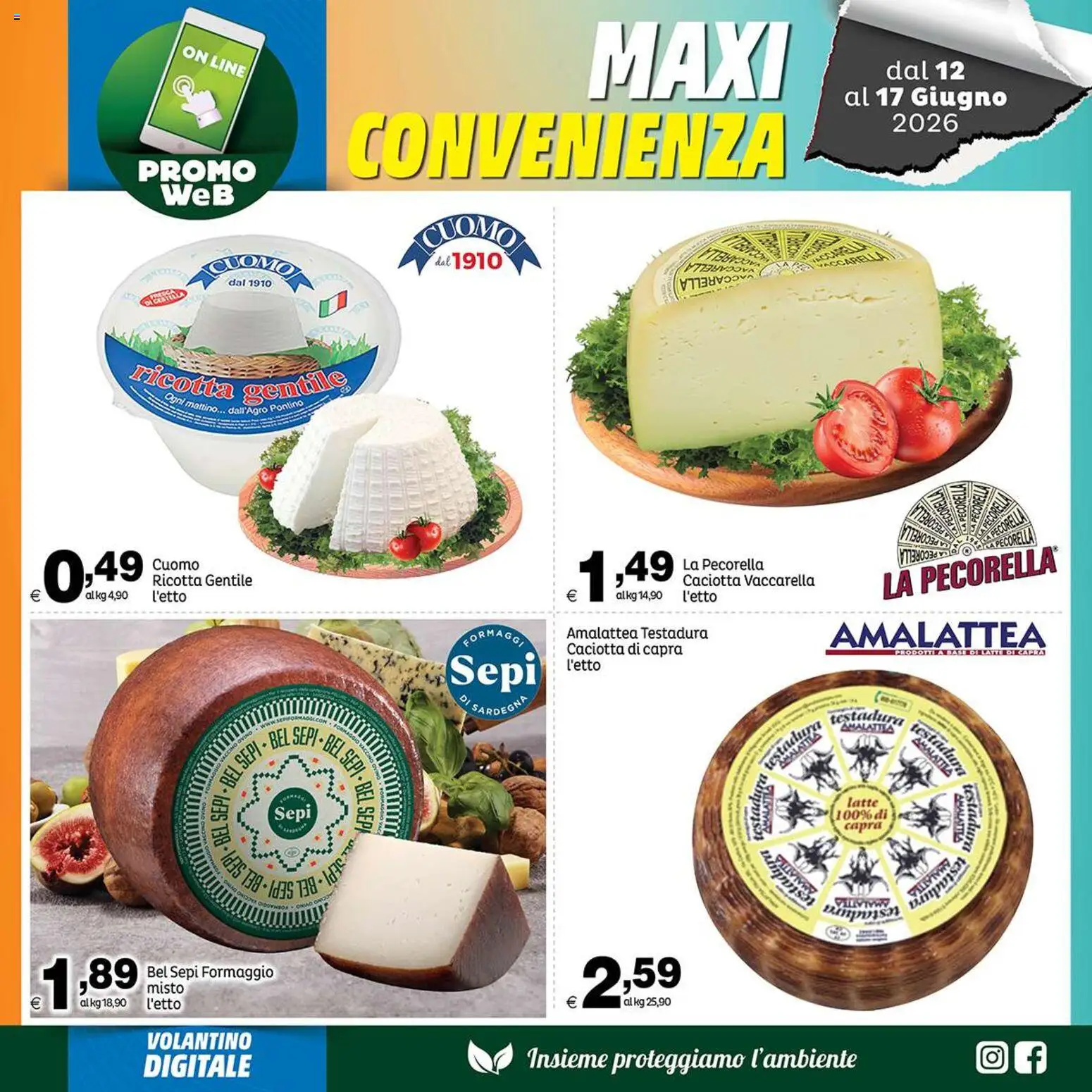 Volantino Elite Supermercati del 12.06.2026 | Pagina: 5 | Prodotti: Latte, Formaggio, Ricotta