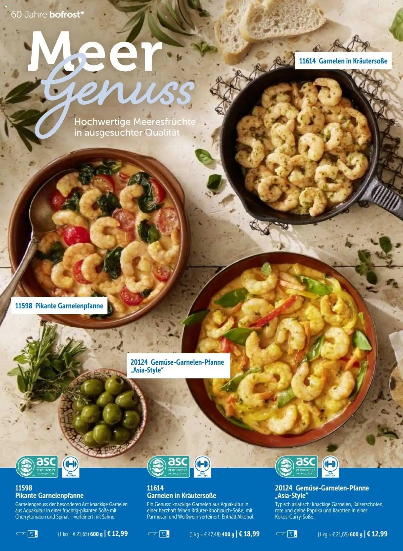 Bofrost Katalog – gültig ab 07.09.2026 | Seite: 62 | Produkte: Weißwein, Garnelen, Soße, Sahne