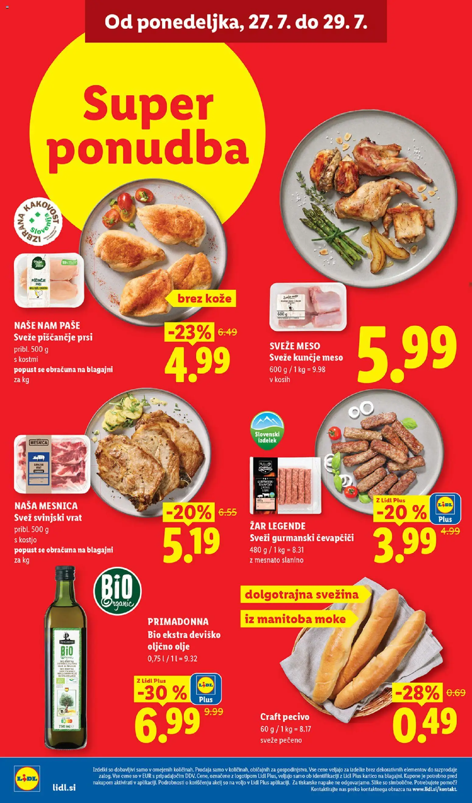 Novi Lidl katalog ponudbe – veljaven od 23.07.2026 | Stran: 46 | Izdelki: Čevapčiči, Zar, Oljčno olje, Olive