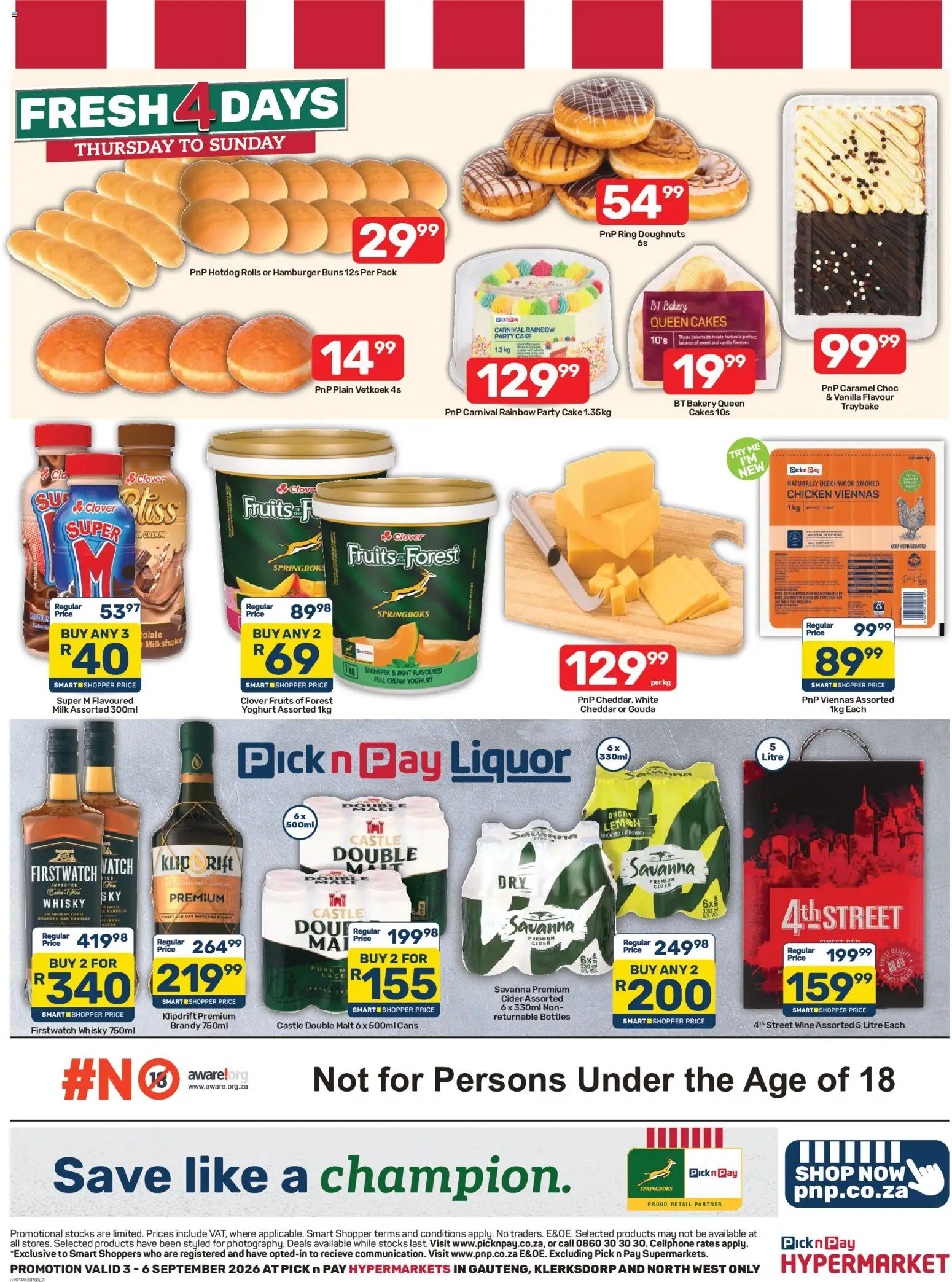 New Pick n Pay catalogue – valid from 03/09/2026 | Page: 2 | Products: Yoghurt, Cider, Wine, Chicken