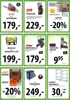 Tuuri-mainoslehti voimassa 22/07/2026 alkaen | Sivu: 31 | Tuotteet: Varastohylly, Moottorisaha, Painepesuri, Kompressori