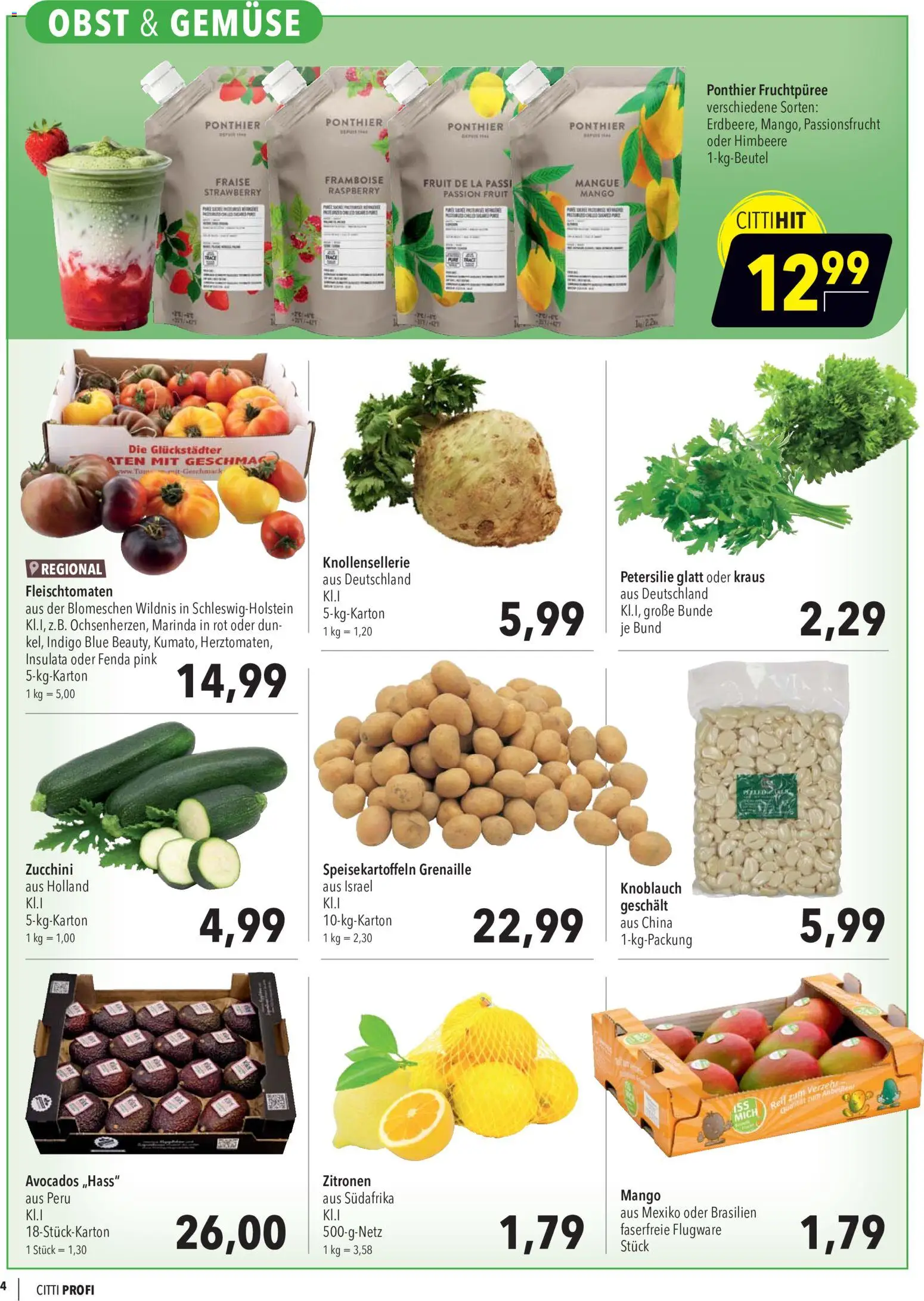CITTI Markt Aktuelle Angebote für Profis – gültig ab 29.07.2026 | Seite: 4 | Produkte: Gemüse, Obst, Himbeere, Zitronen
