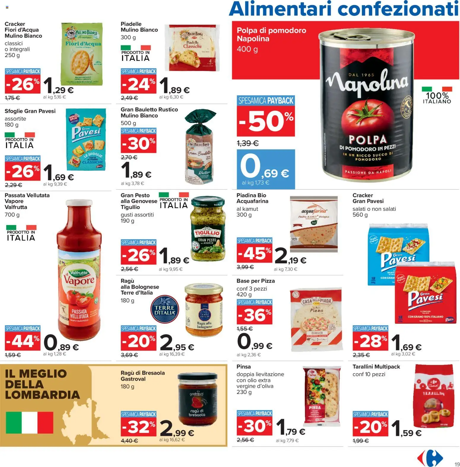 Volantino Carrefour del 20/08/2026 | Pagina: 19 | Prodotti: Pizza, Olio, Cracker, Ragú