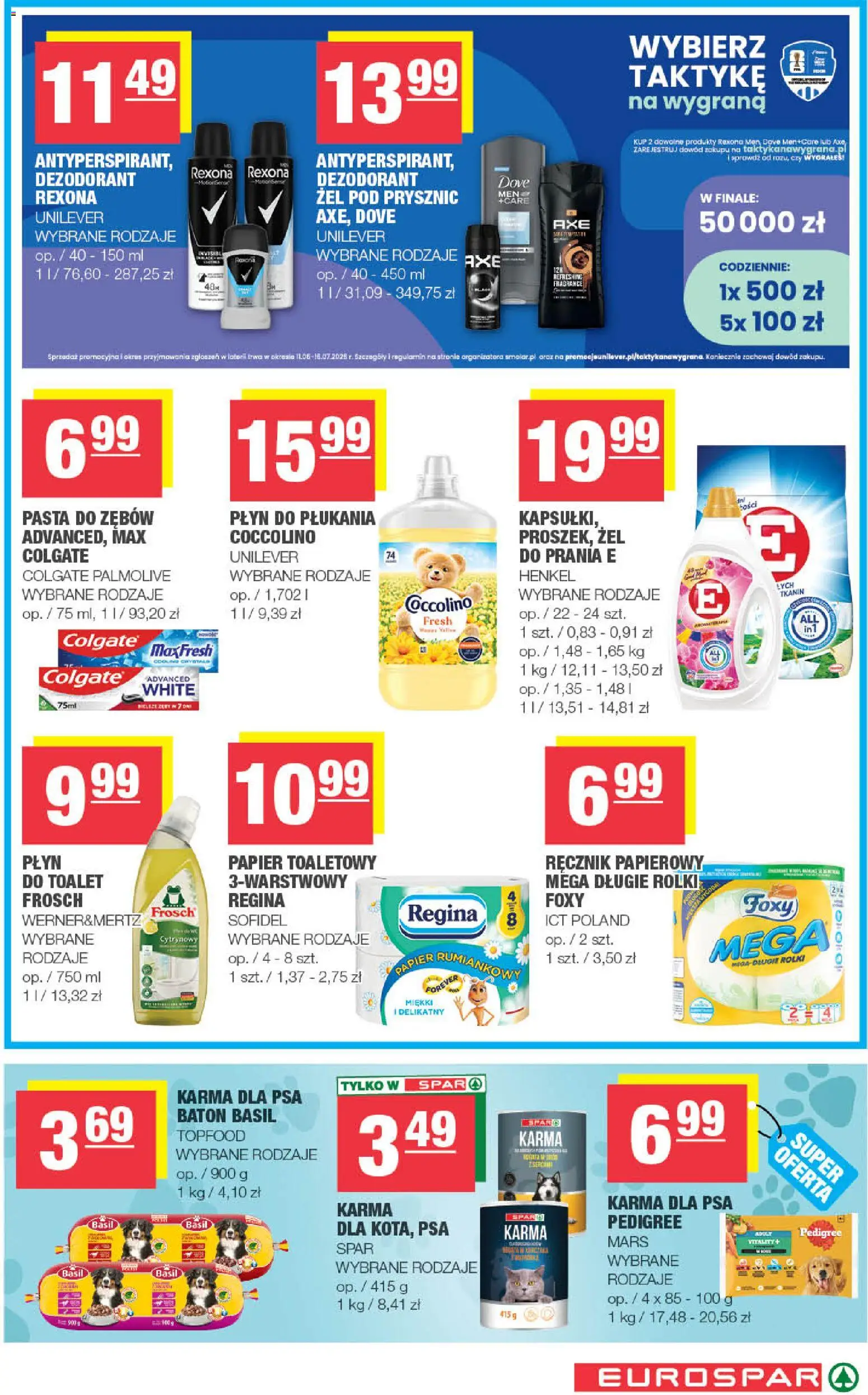 Spar gazetka - Eurospar od 17.06.2026 | Strona: 15 | Produkty: Karma dla psa, Żel pod prysznic, Dezodorant, Ręcznik papierowy