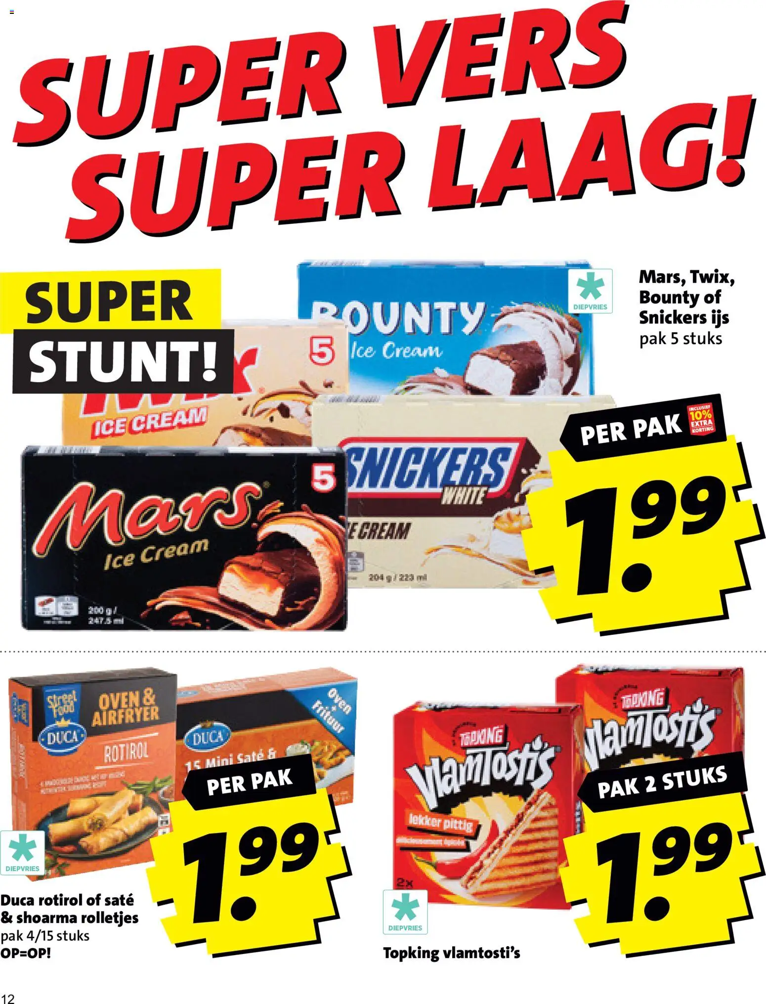 {H1} | Pagina: 12 | Producten: Ijs, Oven, Snickers