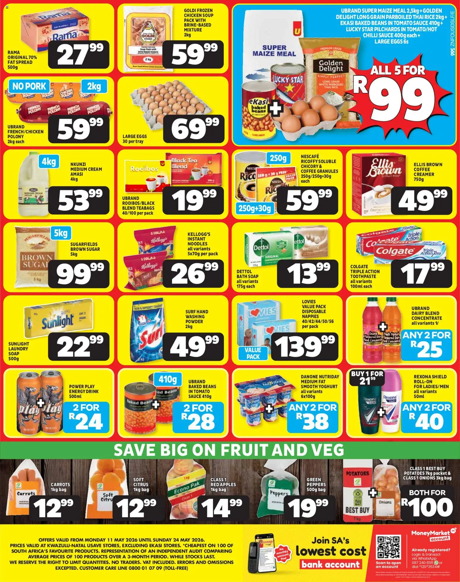 New Usave catalogue – valid from 11.05.2026 | Page: 2 | Products: Yoghurt, Apples, Potatoes, Onions