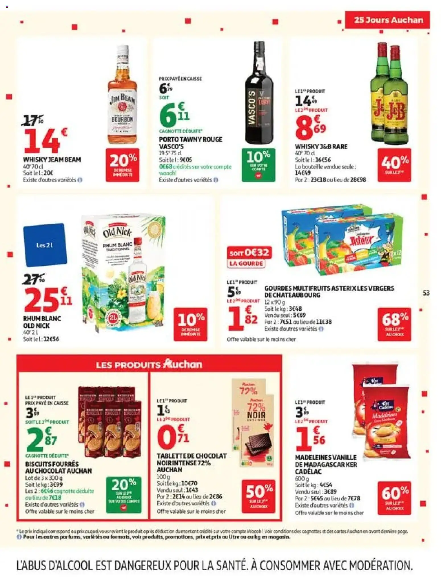 {H1} | Page: 53 | Produits: Bouteille, Rhum blanc, Jim Beam, Biscuits