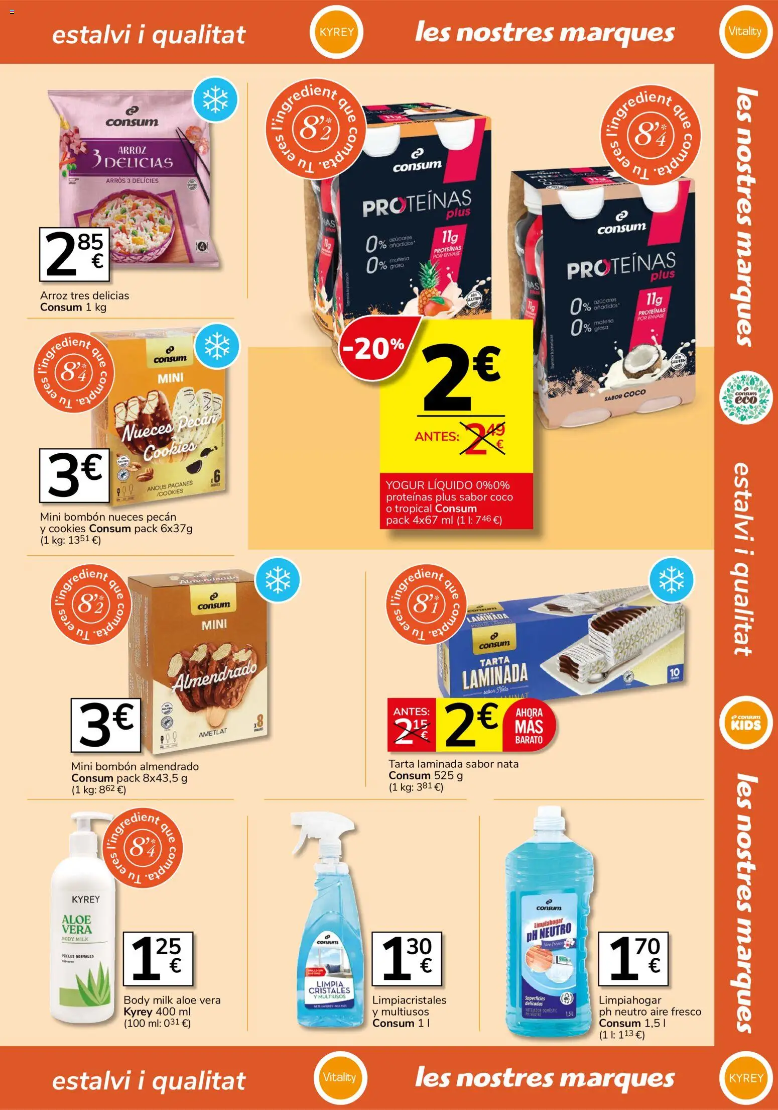Consum folleto │ válido desde el 27/08/2026 | Página: 19 | Productos: Tarta, Yogur, Nata, Coco