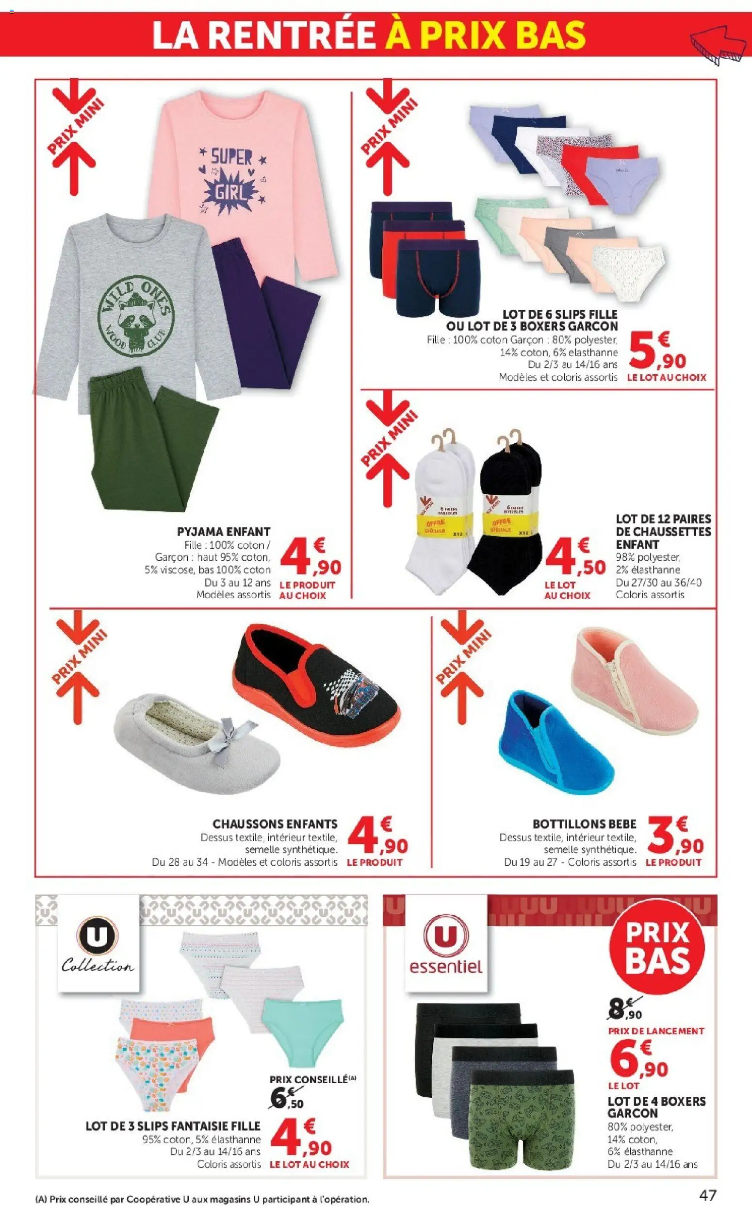 {H1} | Page: 47 | Produits: Boxers, Pyjama enfant, Slips, Pyjama