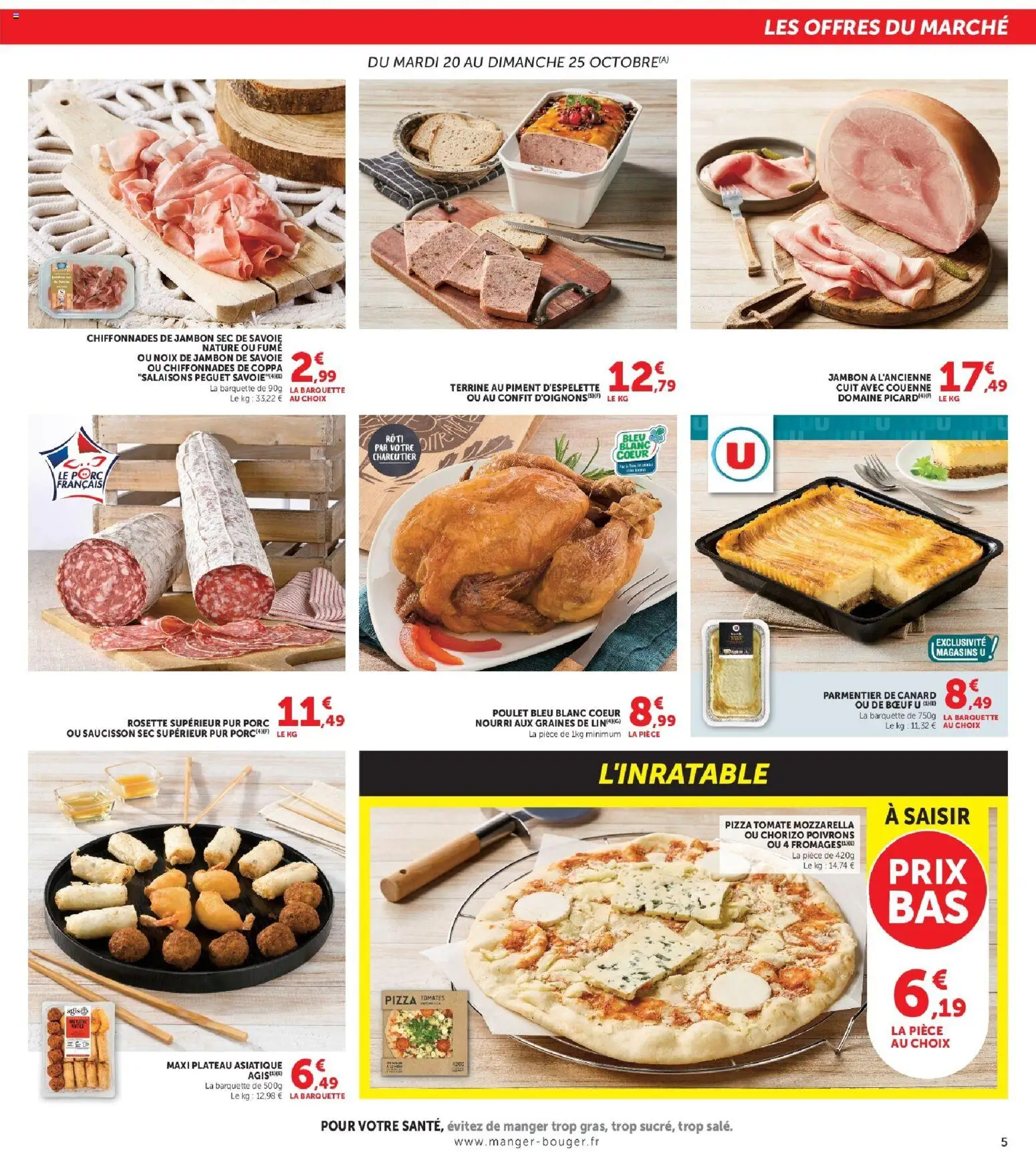 {H1} | Page: 5 | Produits: Saucisson, Graines, Piment, Pizza
