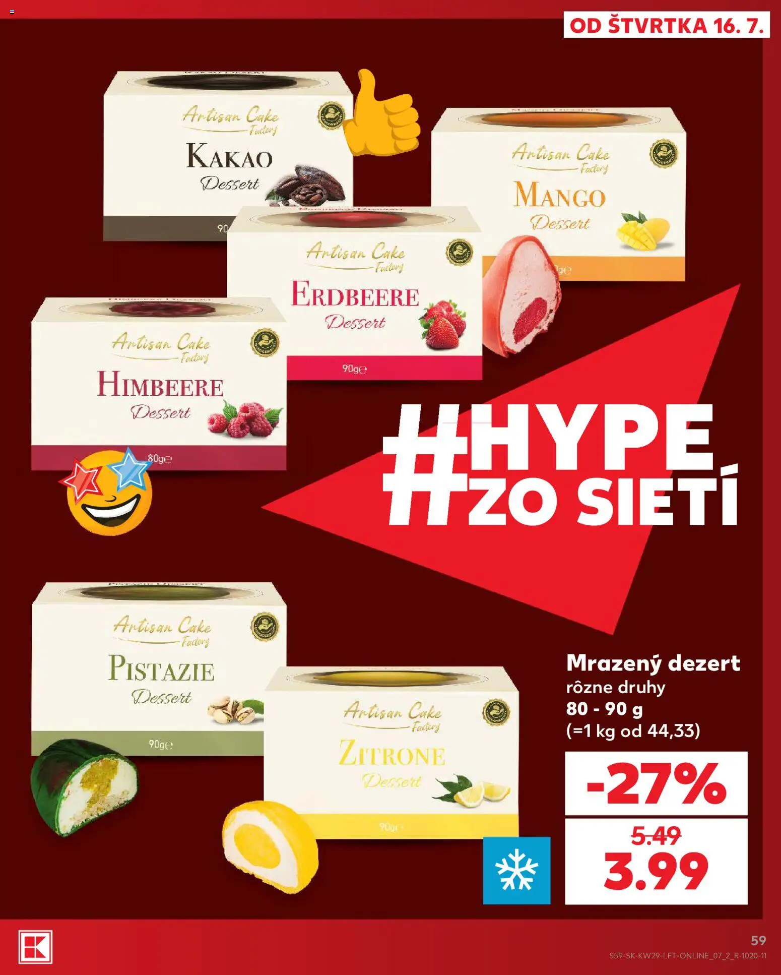 Nové Kaufland akcie – leták je platný od 16.07.2026 | Strana: 59 | Produkty: Mango, Dezert, Kakao
