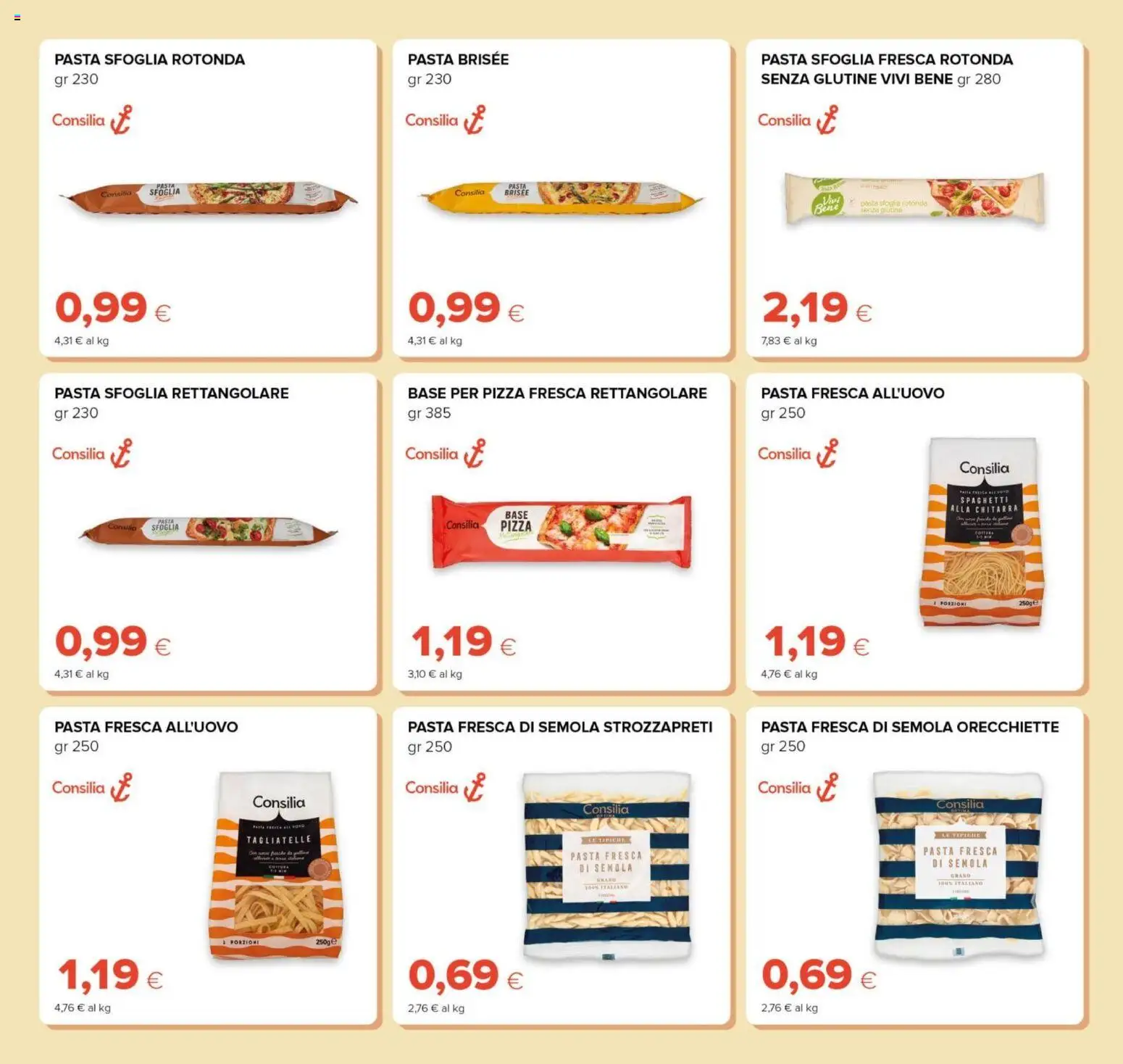 Volantino Oasi del 18.06.2026 | Pagina: 11 | Prodotti: Tagliatelle, Pasta sfoglia, Orecchiette, Pasta brisée