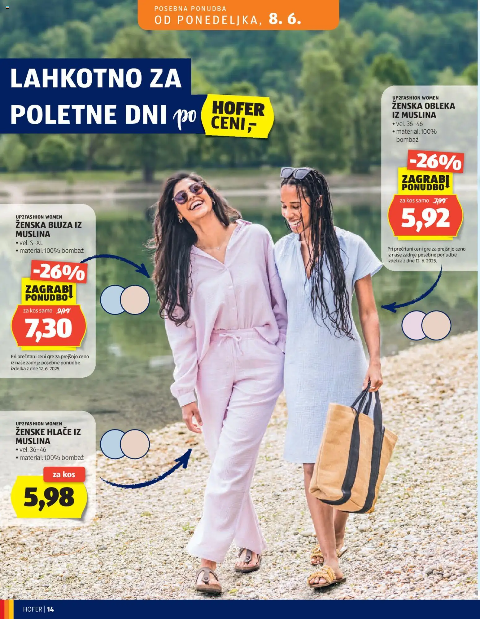 Novi Hofer katalog ponudbe – veljaven od 03.06.2026 | Stran: 14 | Izdelki: Kos, Bluza, Hlace, Obleka
