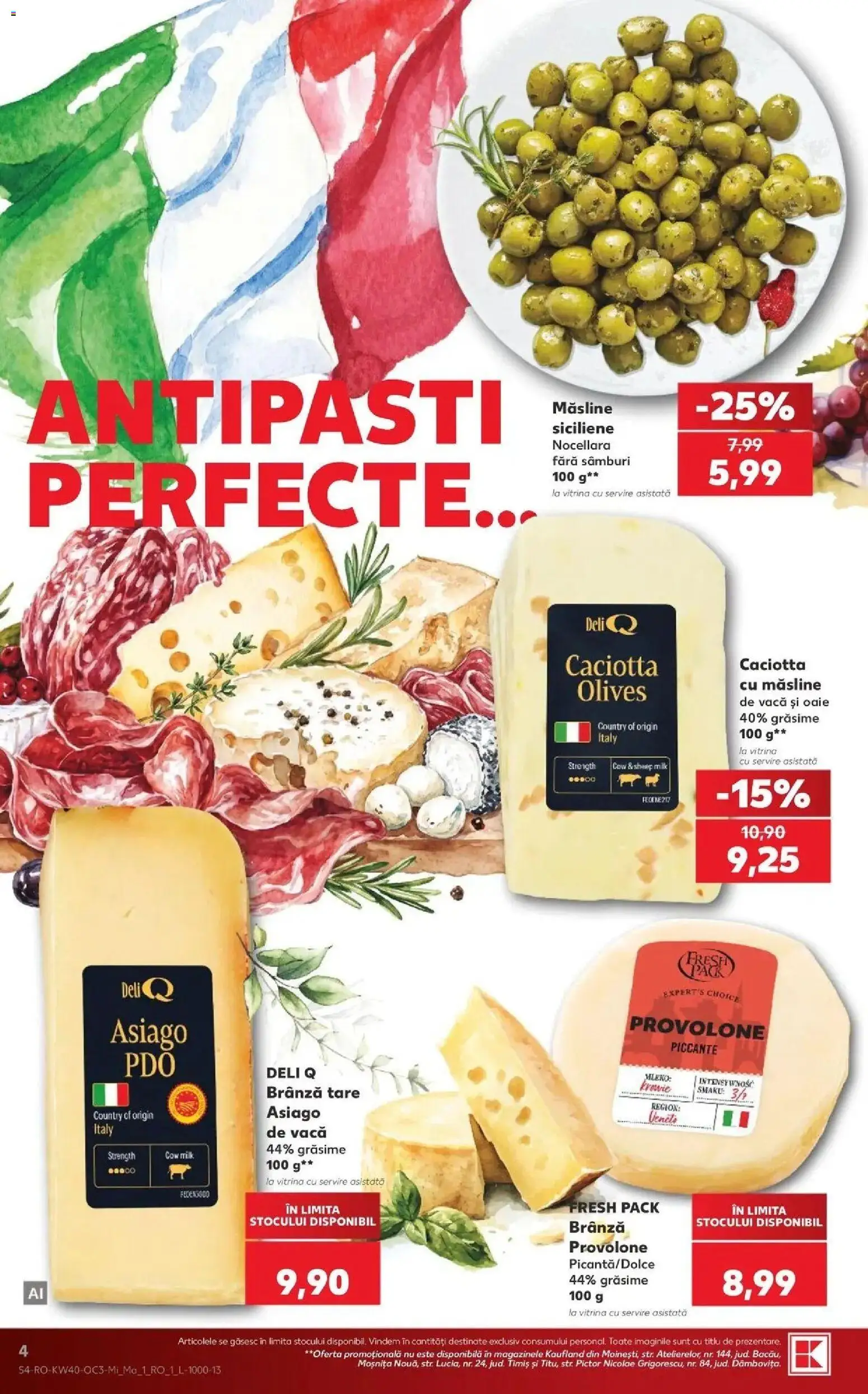 Kaufland Galați 30.09.2026 - Revista si Oferta | Pagină: 4 | Produse: Vitrină, Măsline, Brânză