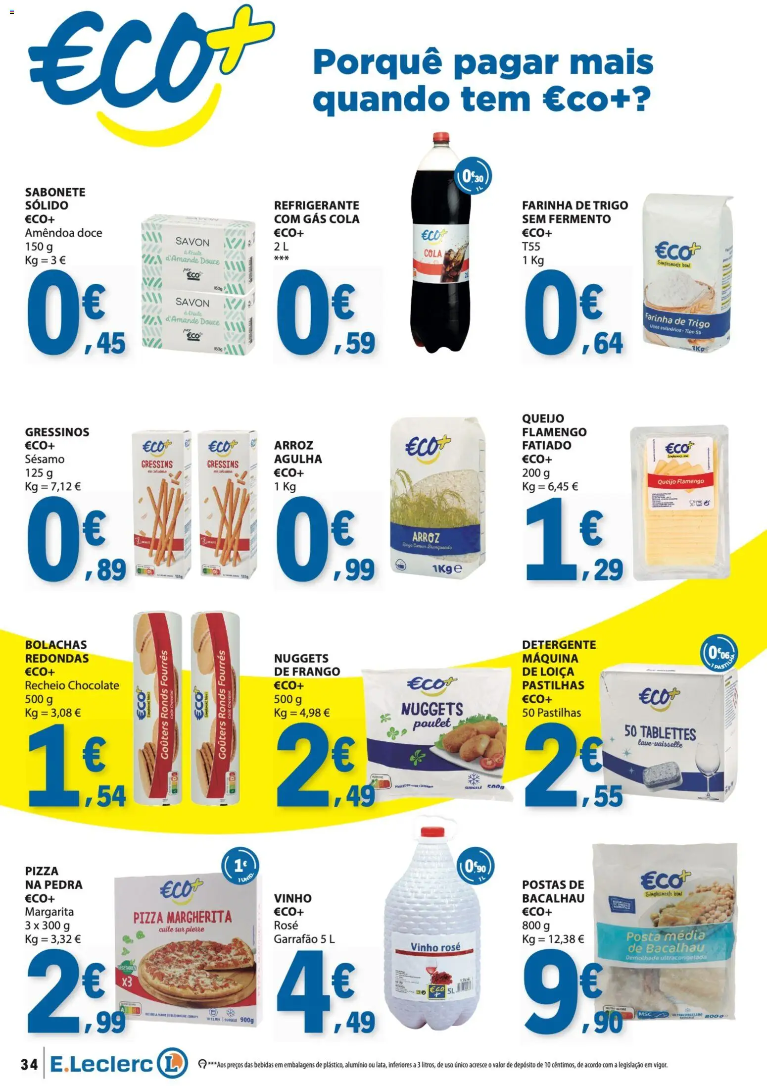 E.Leclerc folheto │ válido de 29/10/2026 | Página: 34 | Produtos: Refrigerante, Queijo, Chocolate, Nuggets