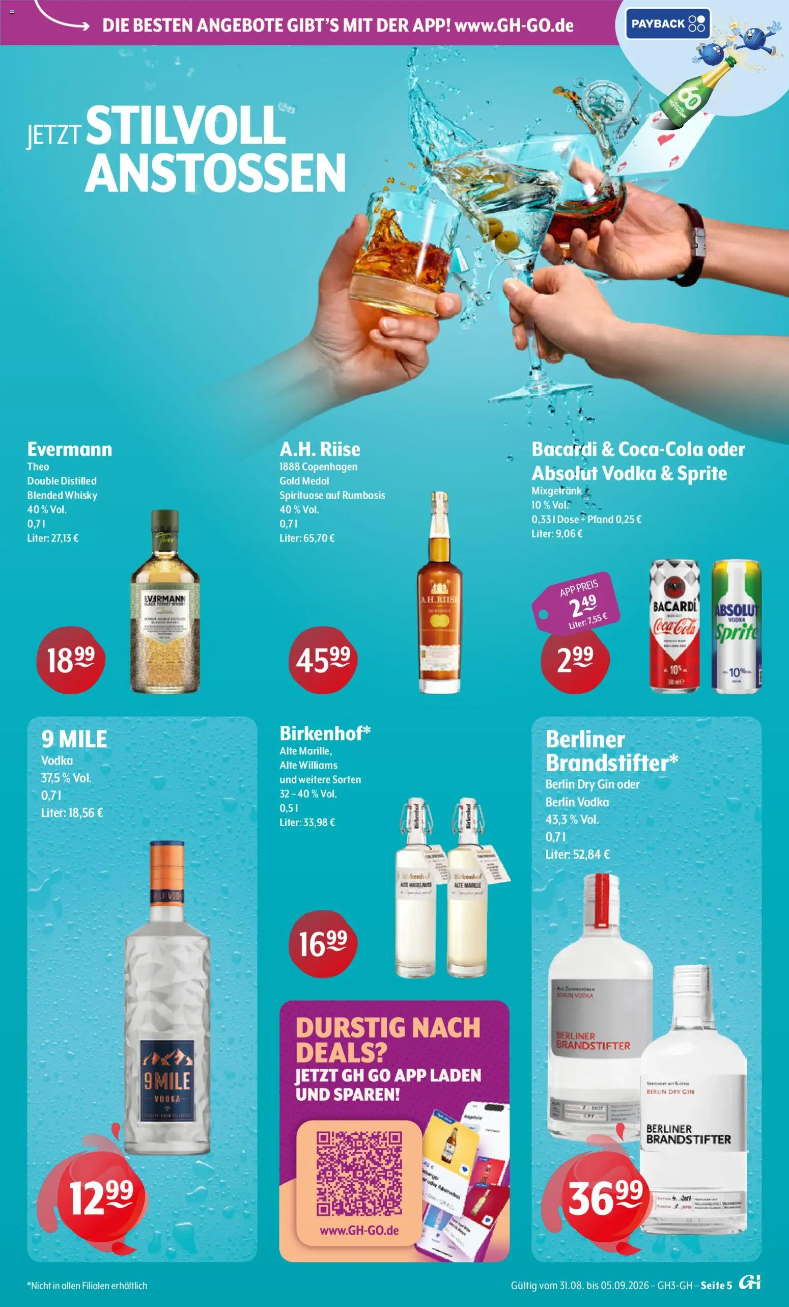 Trink und Spare Prospekt – gültig ab 31.08.2026 | Seite: 5 | Produkte: Berliner, Whisky, Sprite, Mixgetränk