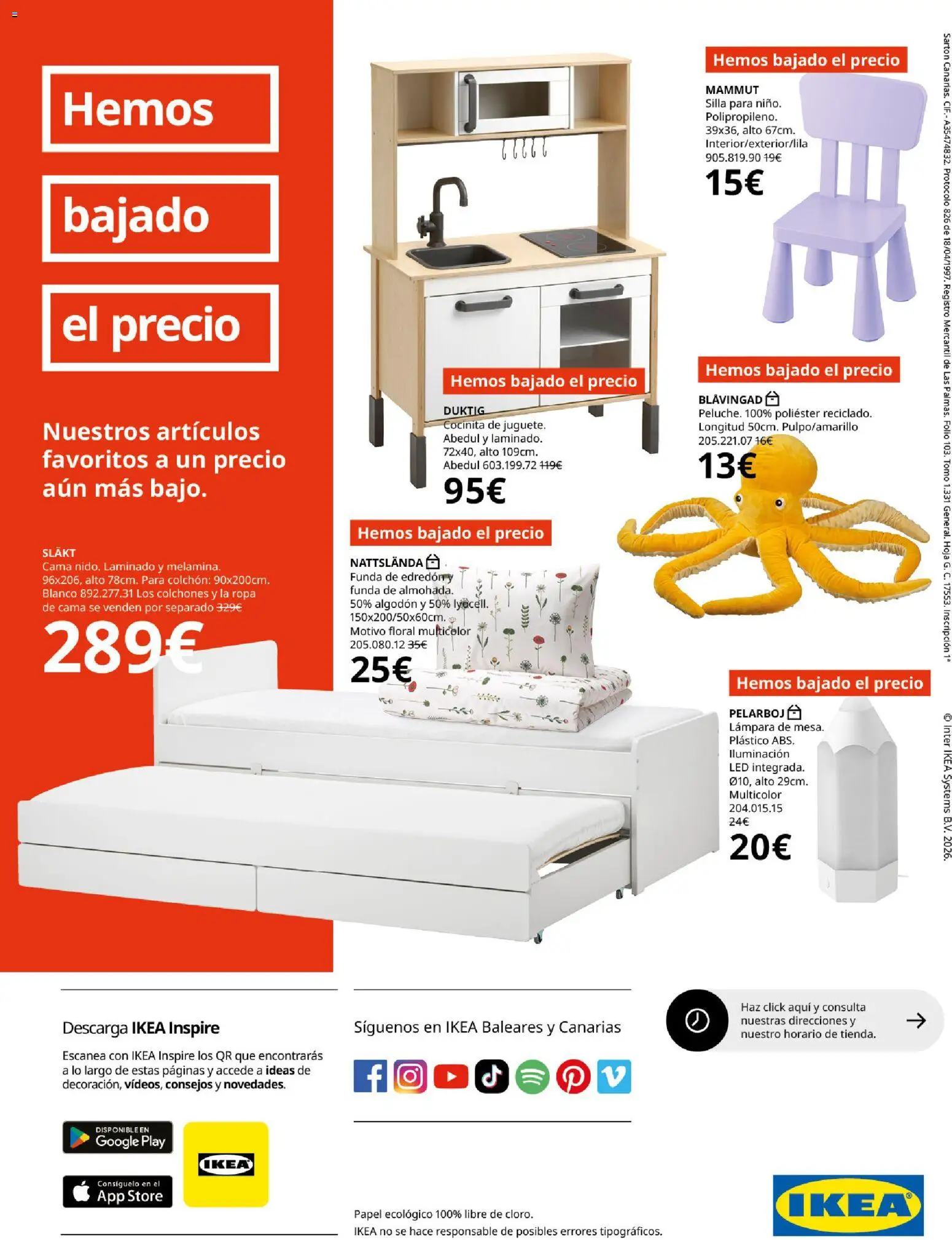 IKEA - Hemos bajado el precio │ válido desde el 01.04.2026 | Página: 8 | Productos: Colchon, Funda, Galette de chaise, Cama