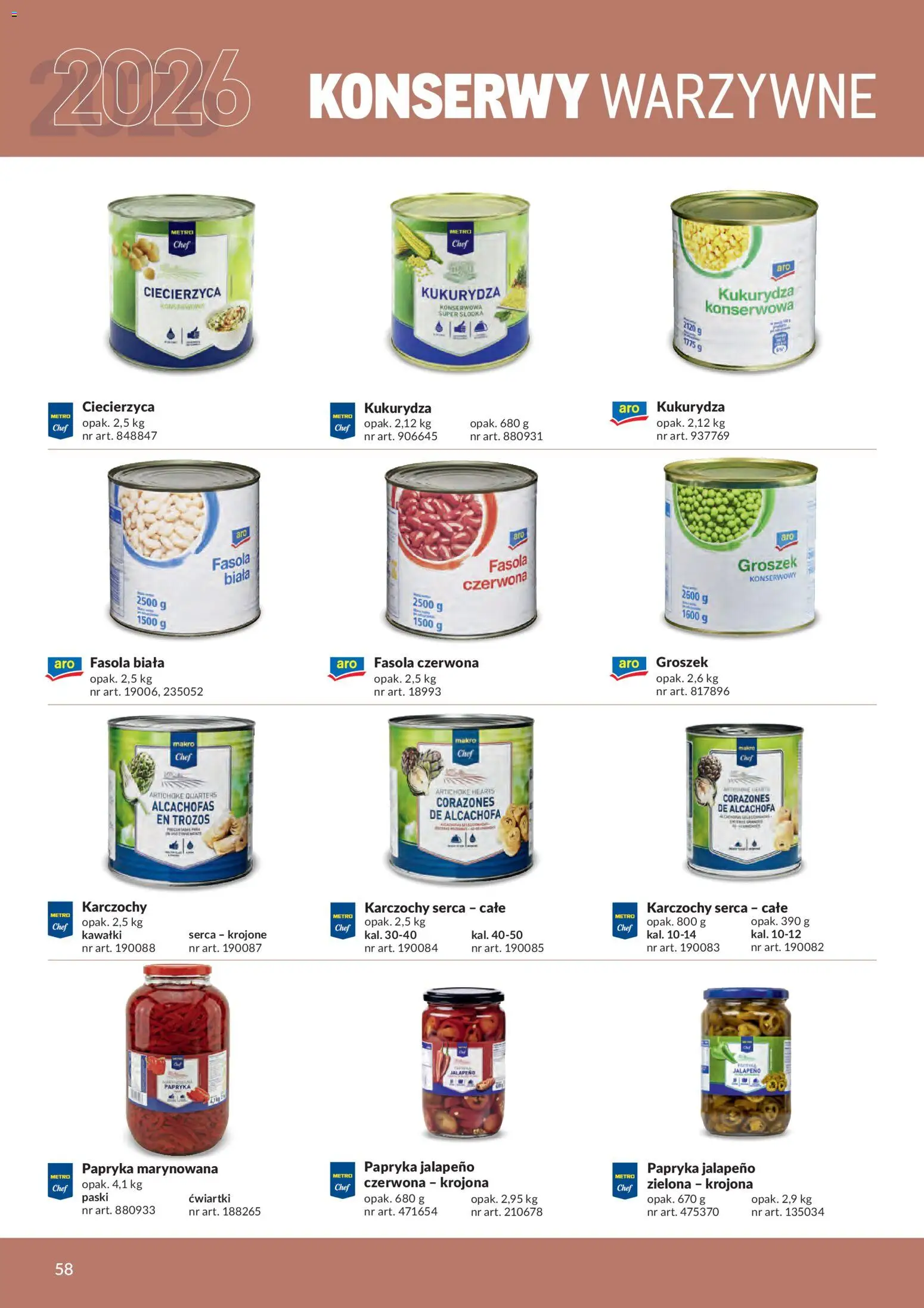 Makro gazetka - Produktów marek własnych dla profesjonalnej Gastronomii od 01.03.2026 | Strona: 58 | Produkty: Papryka jalapeno, Fasola biała, Fasola czerwona, Fasola