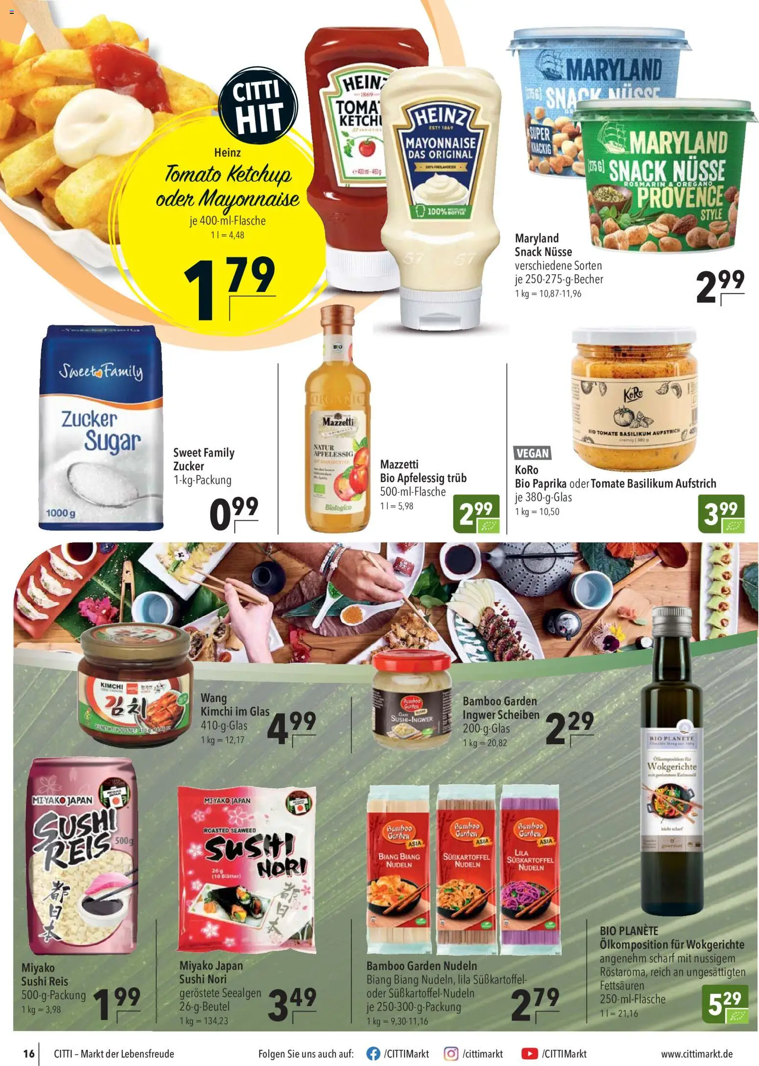 CITTI Markt Prospekt – gültig ab 30.09.2026 | Seite: 16 | Produkte: Mayonnaise, Zucker, Reis, Nudeln