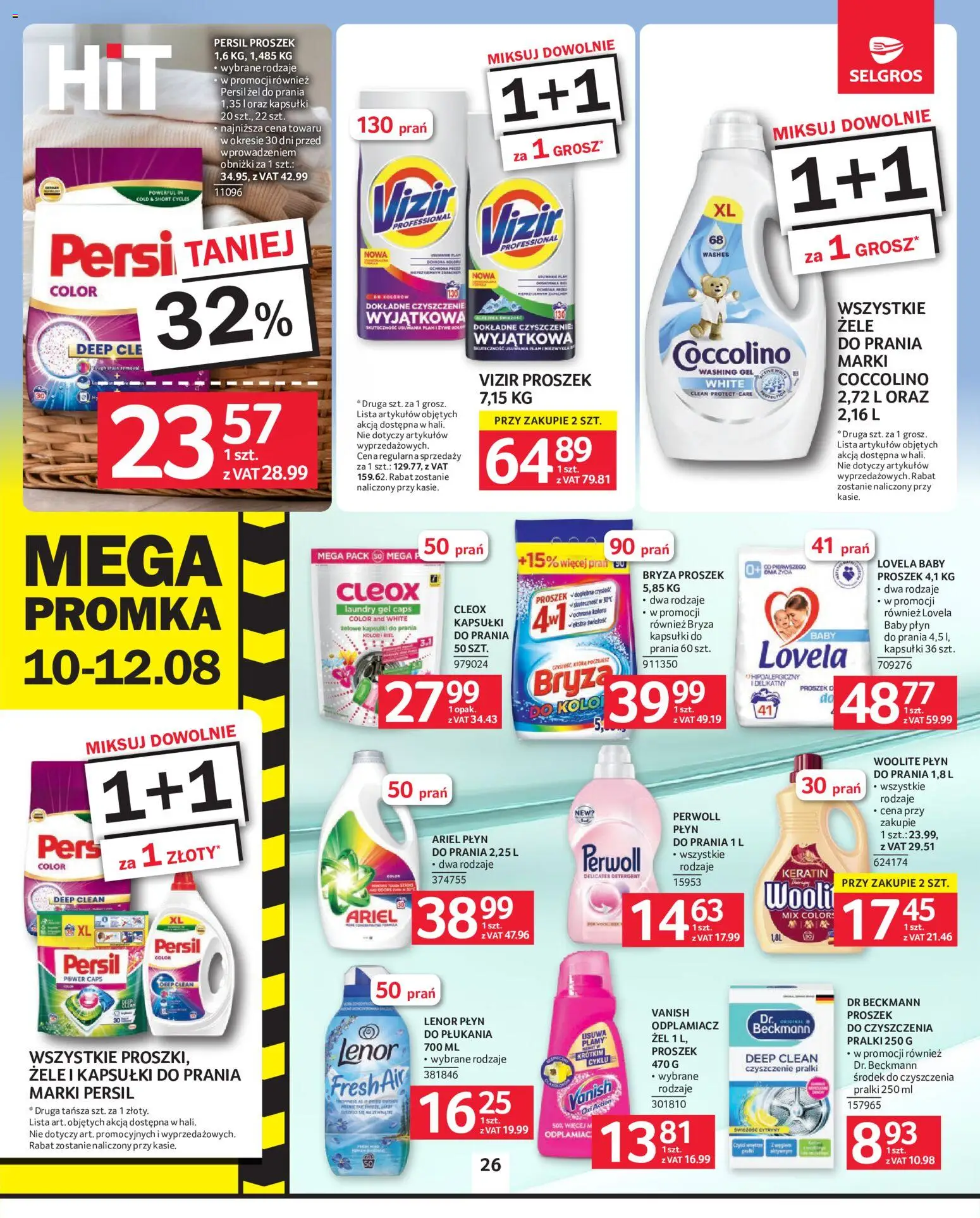 Selgros cash&carry gazetka od 30.07.2026 | Strona: 23 | Produkty: Ariel, Persil proszek, Lovela, Lovela Kapsułki