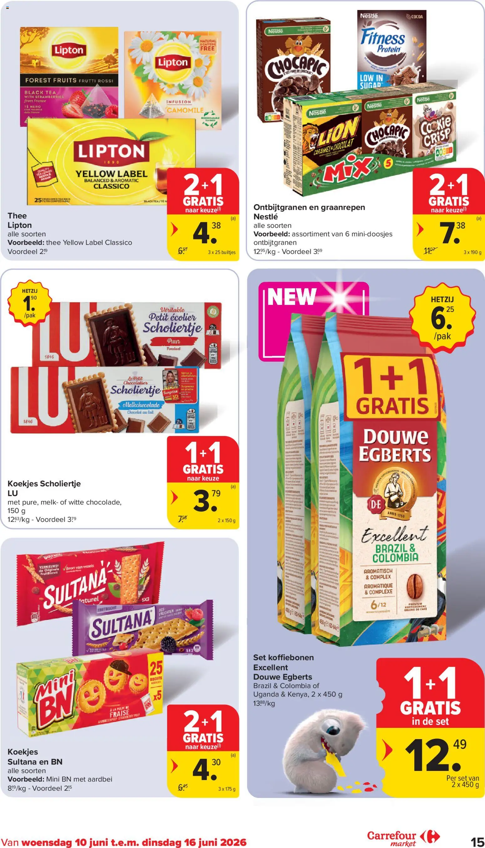 {H1} | Pagina: 15 | Producten: Koekjes, Aardbei, Koffiebonen, Melk