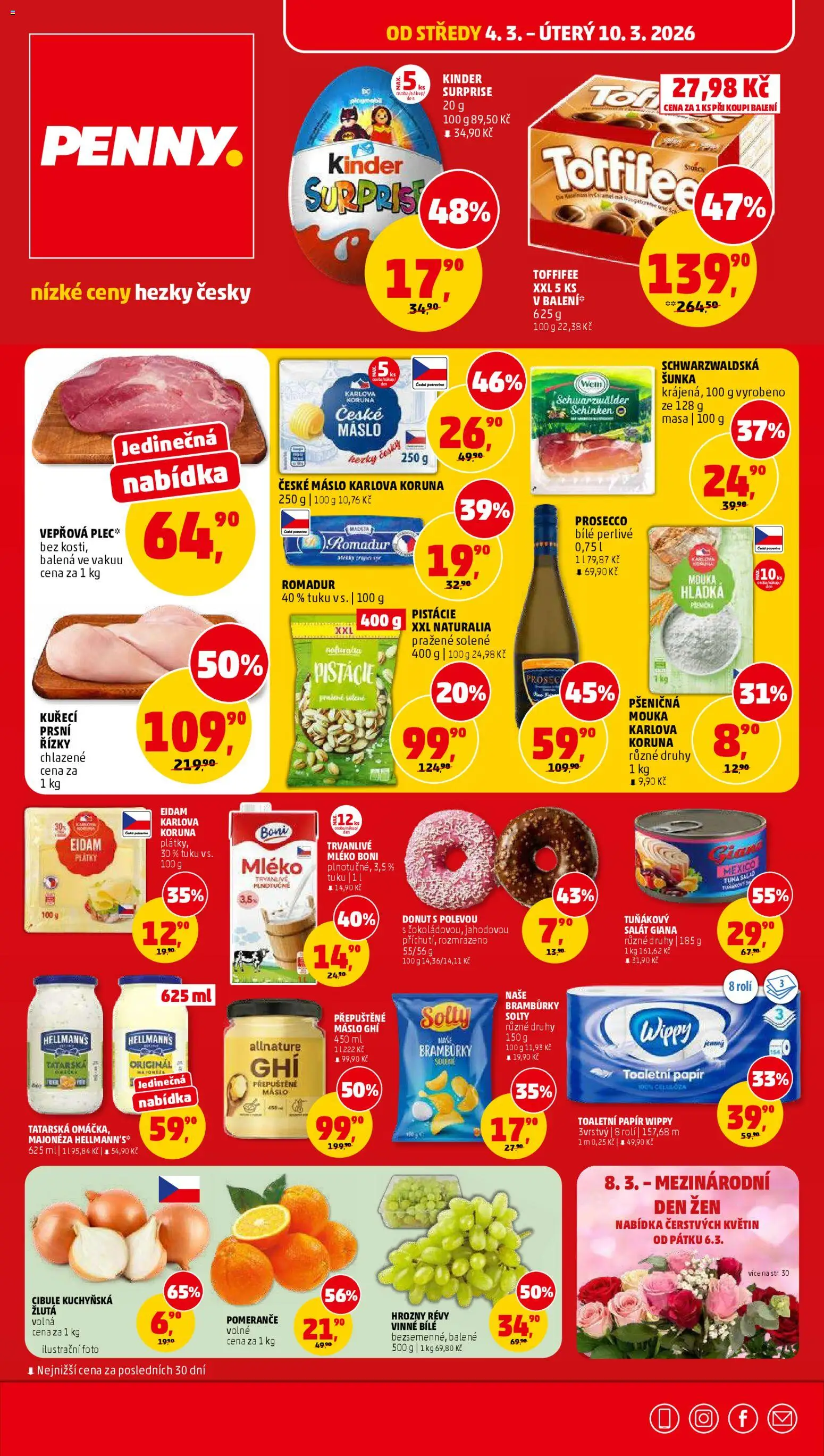 Penny Market leták od 04.03.2026 | Strana: 1 | Produkty: Přepuštěné máslo, Toffifee, Eidam, Majonéza