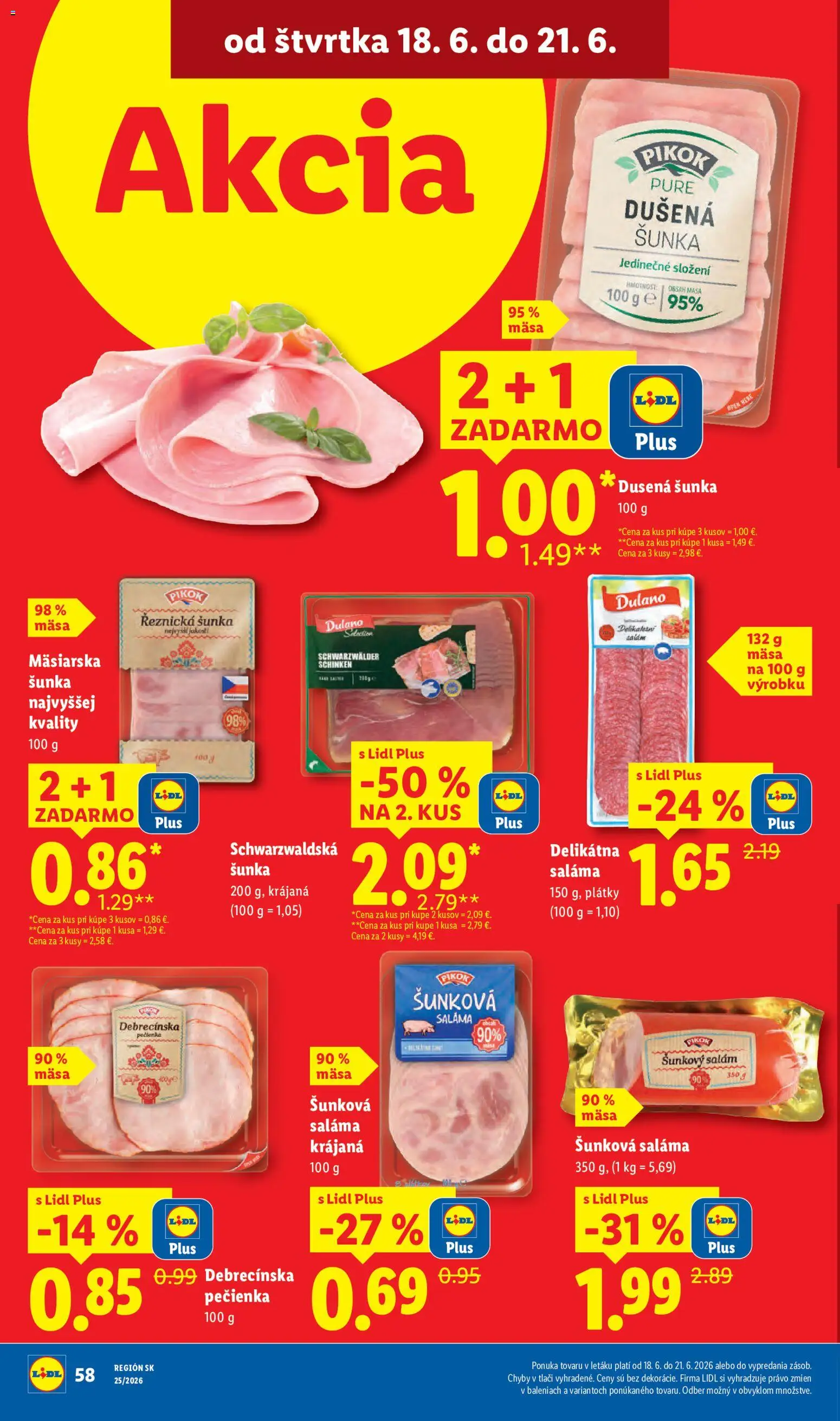 Nové Lidl akcie – leták je platný od 15.06.2026 | Strana: 76 | Produkty: Saláma, Šunka
