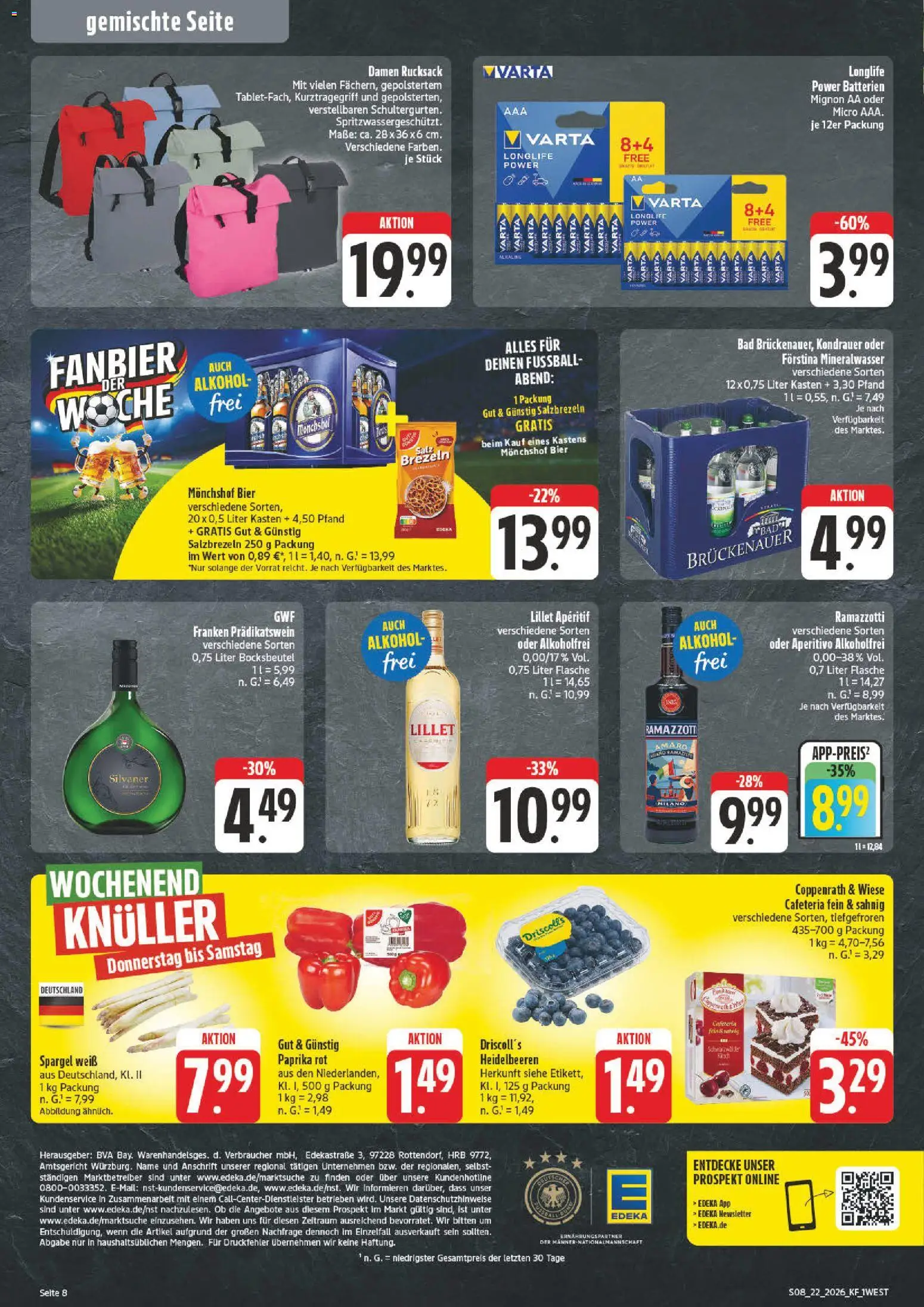 nah & gut Prospekt – gültig ab 26.05.2026 | Seite: 8 | Produkte: Mineralwasser, Fußball, Lillet, Paprika