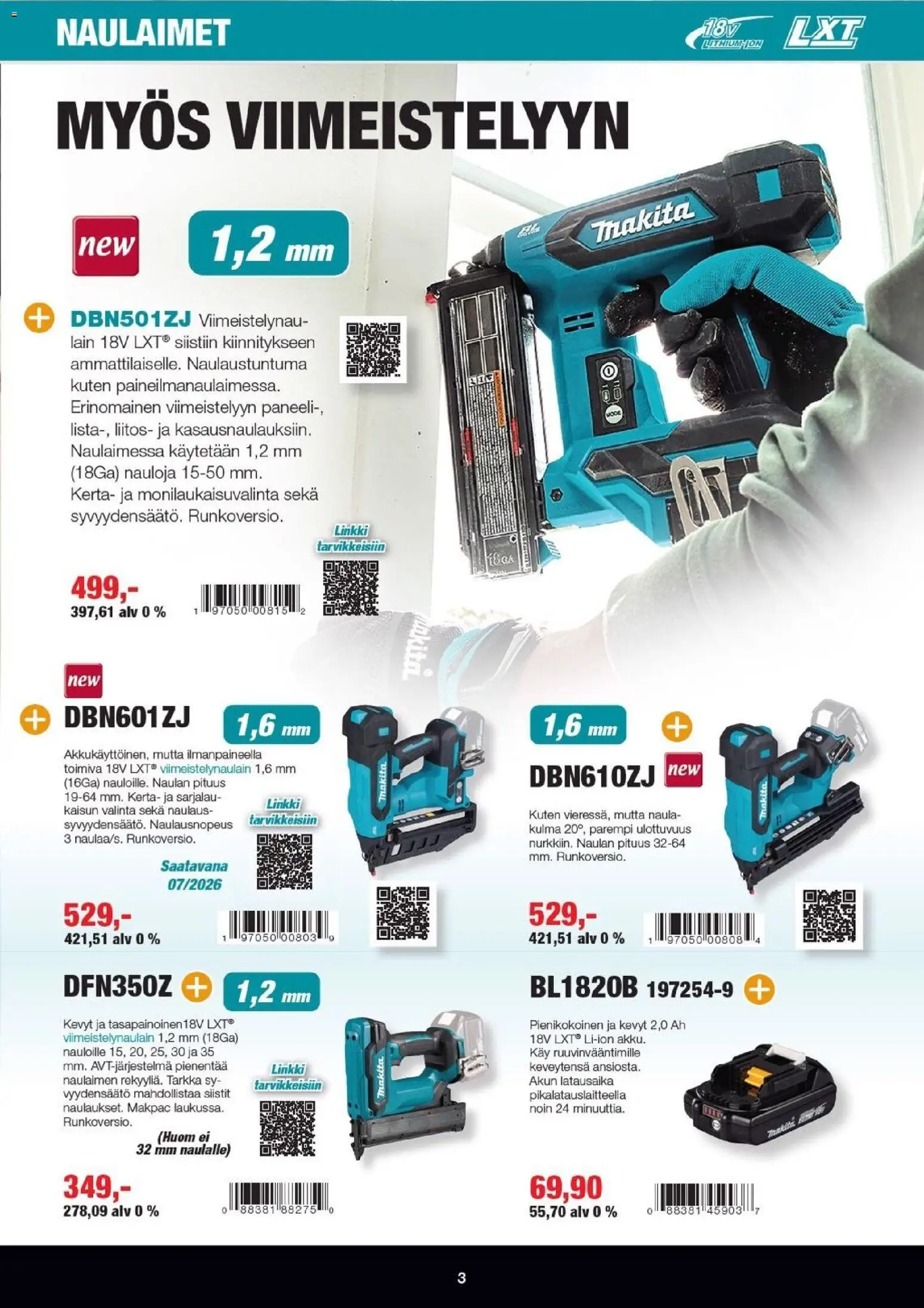 Makita tarjoukset – voimassa 01.01.2026 alkaen | Sivu: 3