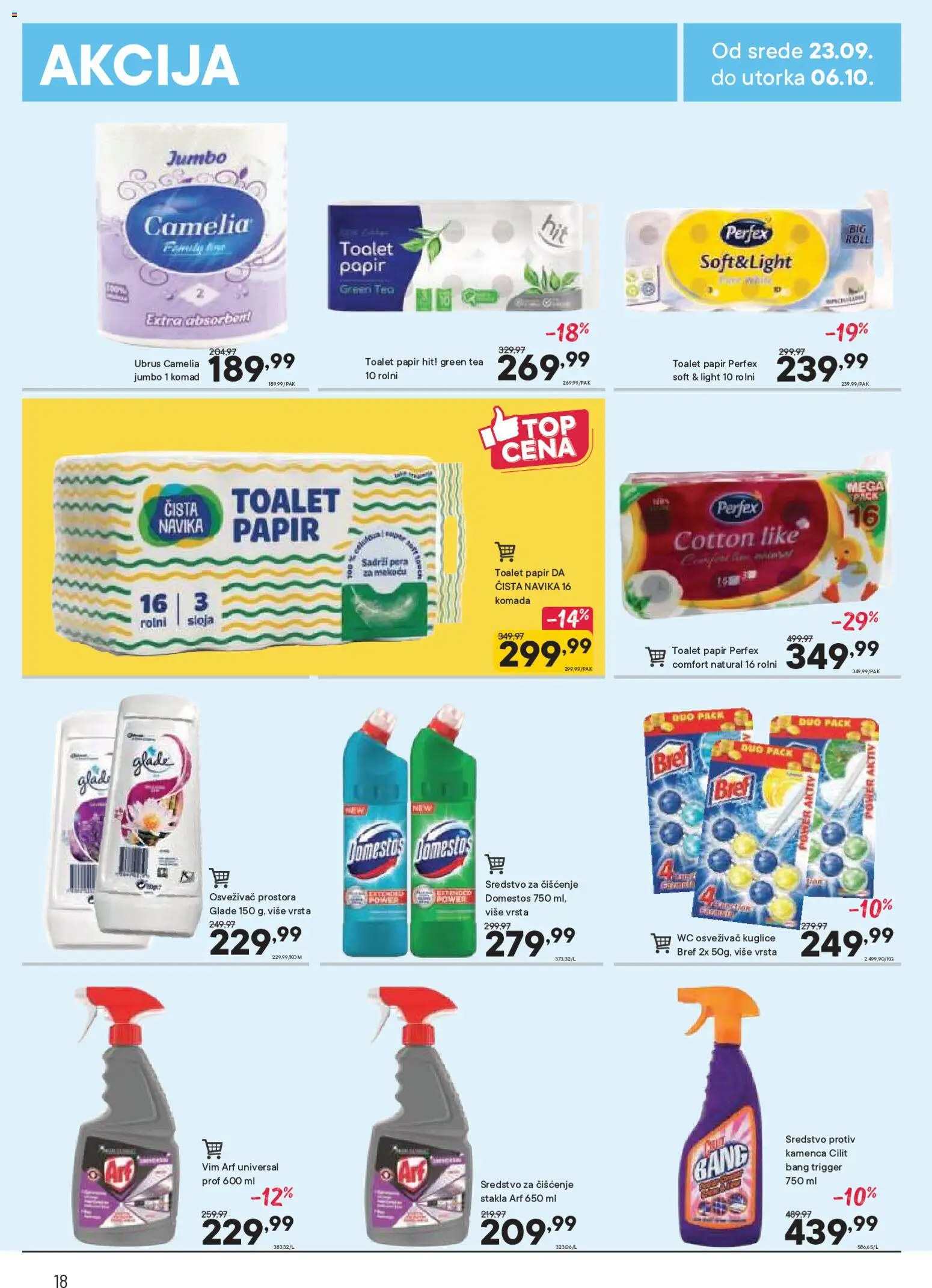 PerSu katalog - važi od 23.09.2026 | Strana: 18 | Proizvode: Toalet papir, Ubrus, Osvezivac prostora, Sredstvo za čišćenje