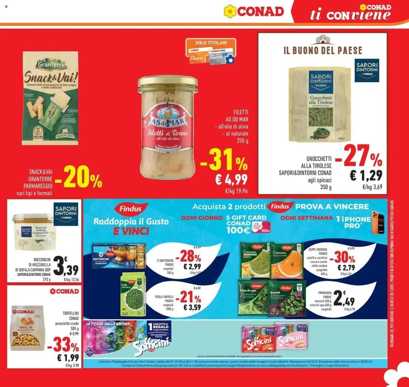 Volantino Conad del 21/10/2026 | Pagina: 38 | Prodotti: Prosciutto Crudo, Carota, Spinaci, Tonno