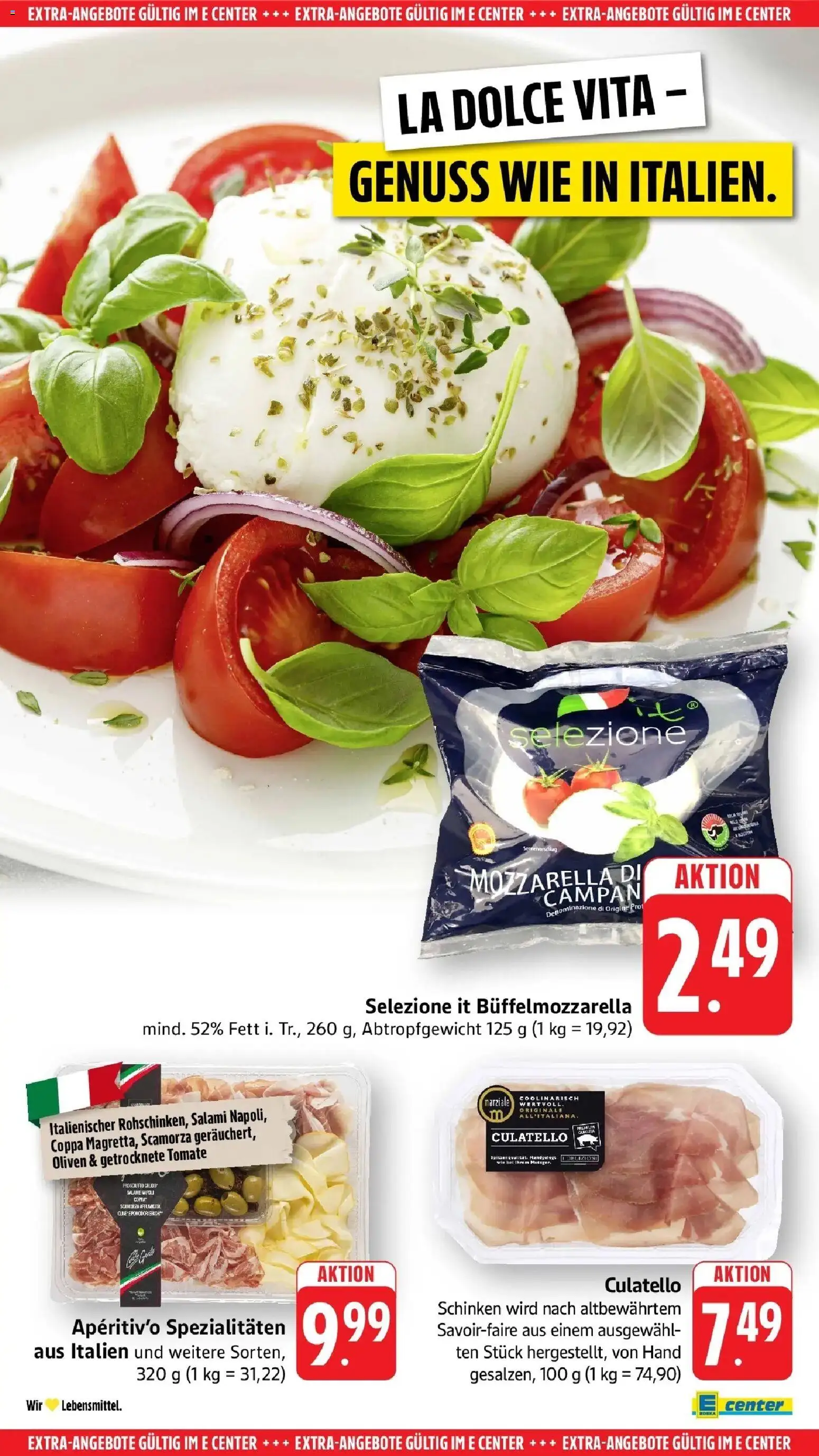 Edeka Prospekt Ulm-Lehr – gültig ab 01.06.2026 | Seite: 44 | Produkte: Mozzarella, Salami, Schinken