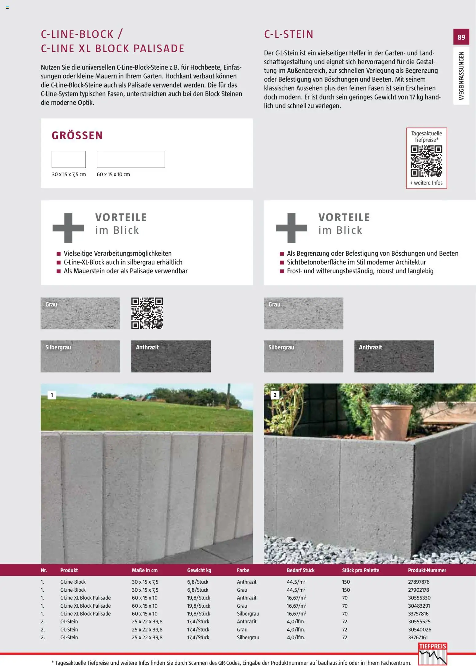 Bauhaus Gartenbaumaterialien gültig ab 01.04.2026 | Seite: 89 | Produkte: Gewicht