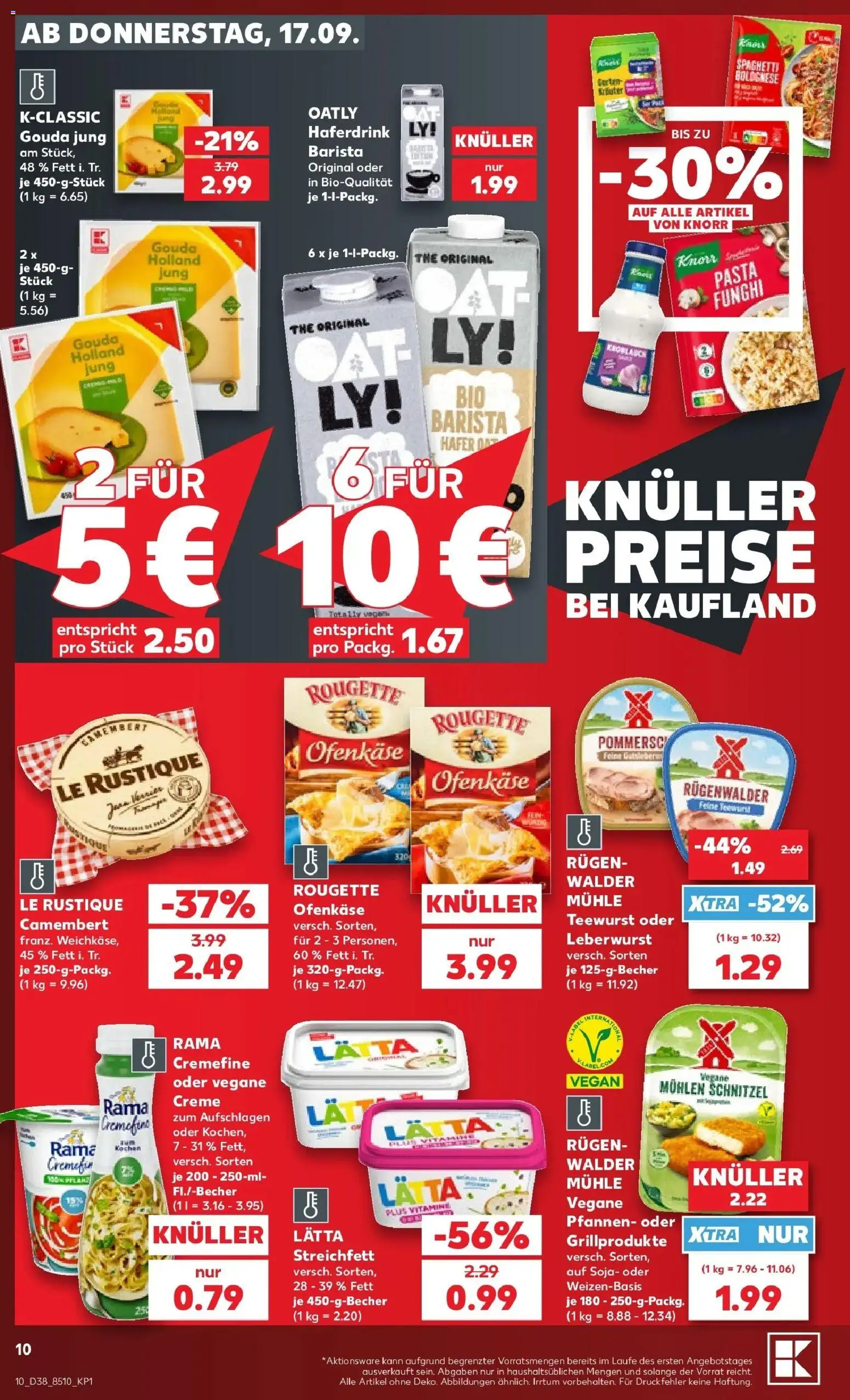 Prospekt Kaufland ab 14.09.2026 » Angebote Online zum Blättern | Seite: 22 | Produkte: Mühle, Camembert, Lätta, Pasta