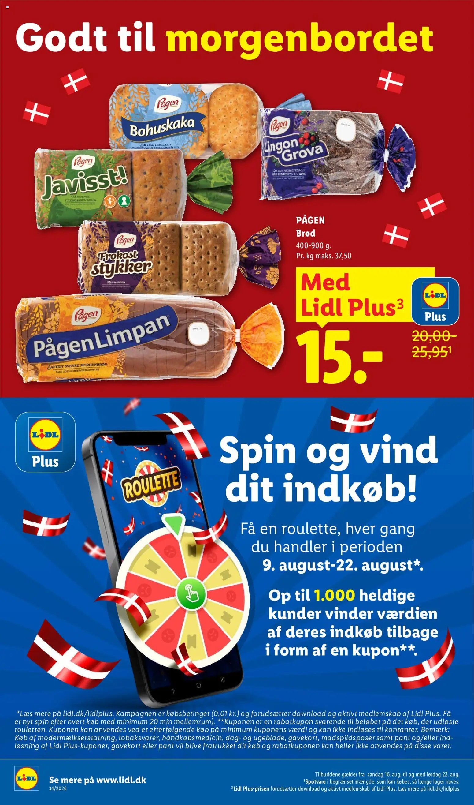Lidl tilbudsavis – gyldig fra 16/08/2026 | Side: 6 | Produkter: Morgenbrød, Brød, Søm