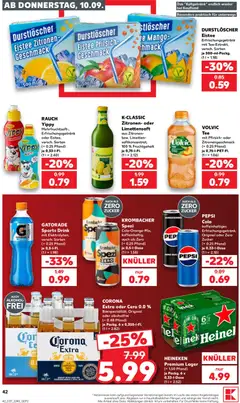 Kaufland DE -DE Folder - Voorbeeld van een folder van Kaufland DE, geldig van 10-09-2026 | Pagina: 42 | Producten: Corona Extra, Heineken, Pepsi, Gatorade