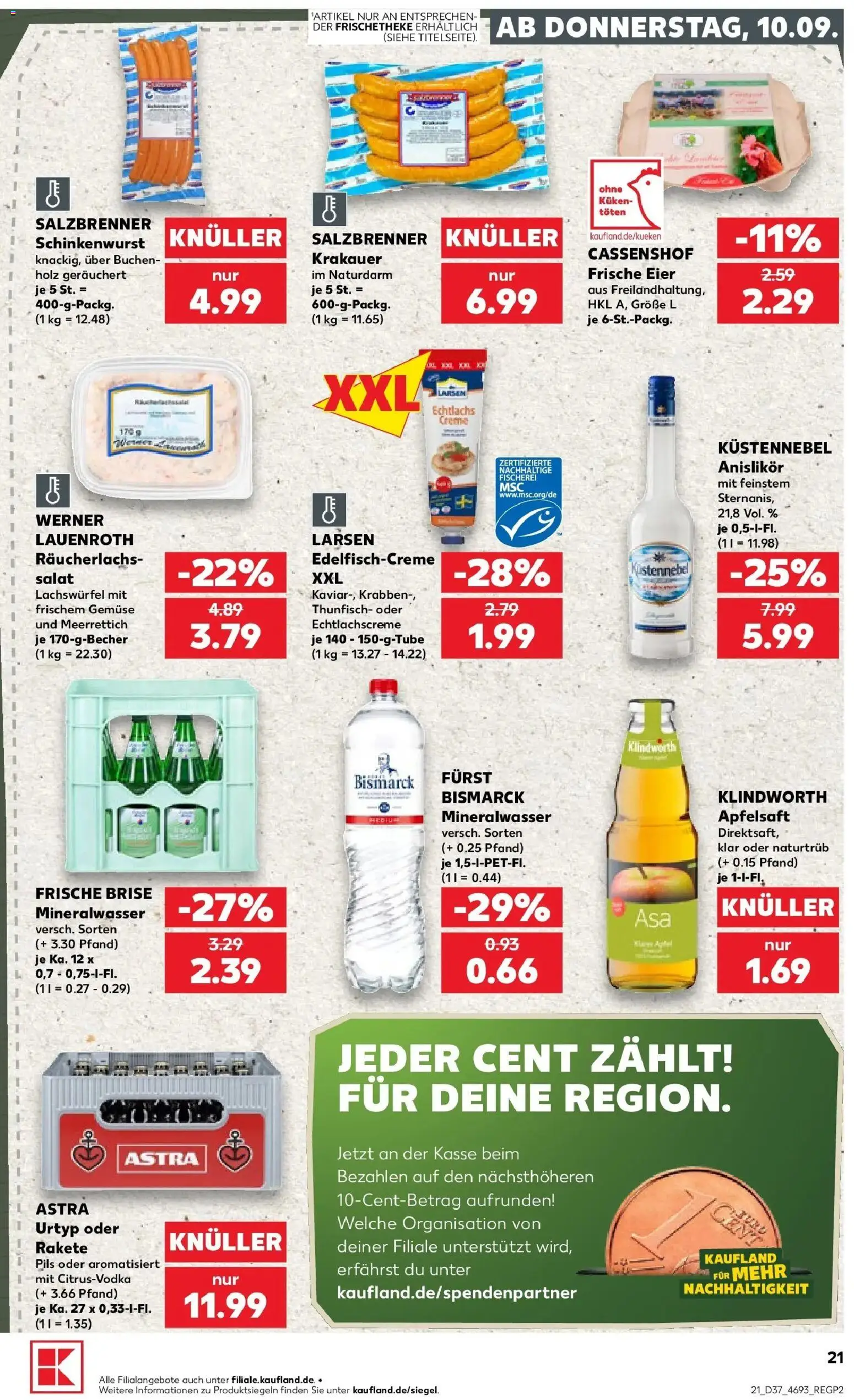 Prospekt Kaufland ab 07.09.2026 » Angebote Online zum Blättern | Seite: 30 | Produkte: Eier, Thunfisch, Apfelsaft, Mineralwasser