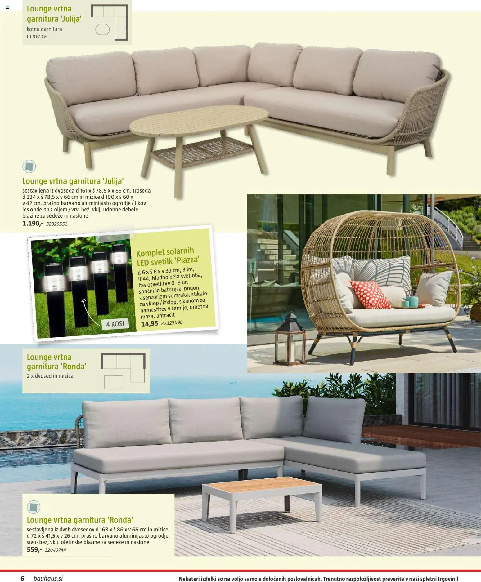 Novi Bauhaus katalog ponudbe – veljaven od 28.09.2026 | Stran: 6 | Izdelki: Vrtna garnitura, Mizica, Dvosed