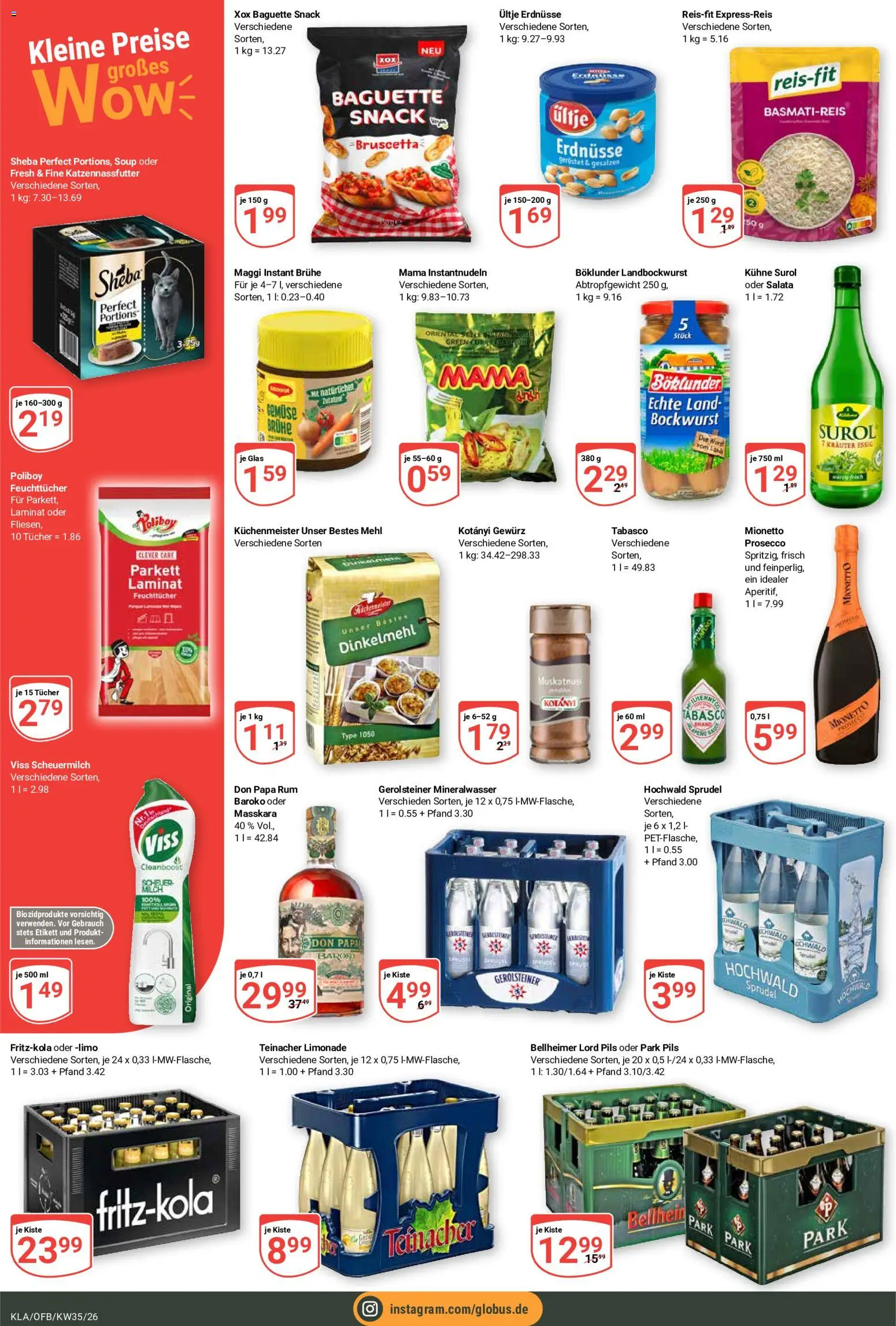Globus Prospekt Kaiserslautern – gültig ab 24.08.2026 | Seite: 6 | Produkte: Ultje erdnusse, Mehl, Basmatireis, Pils