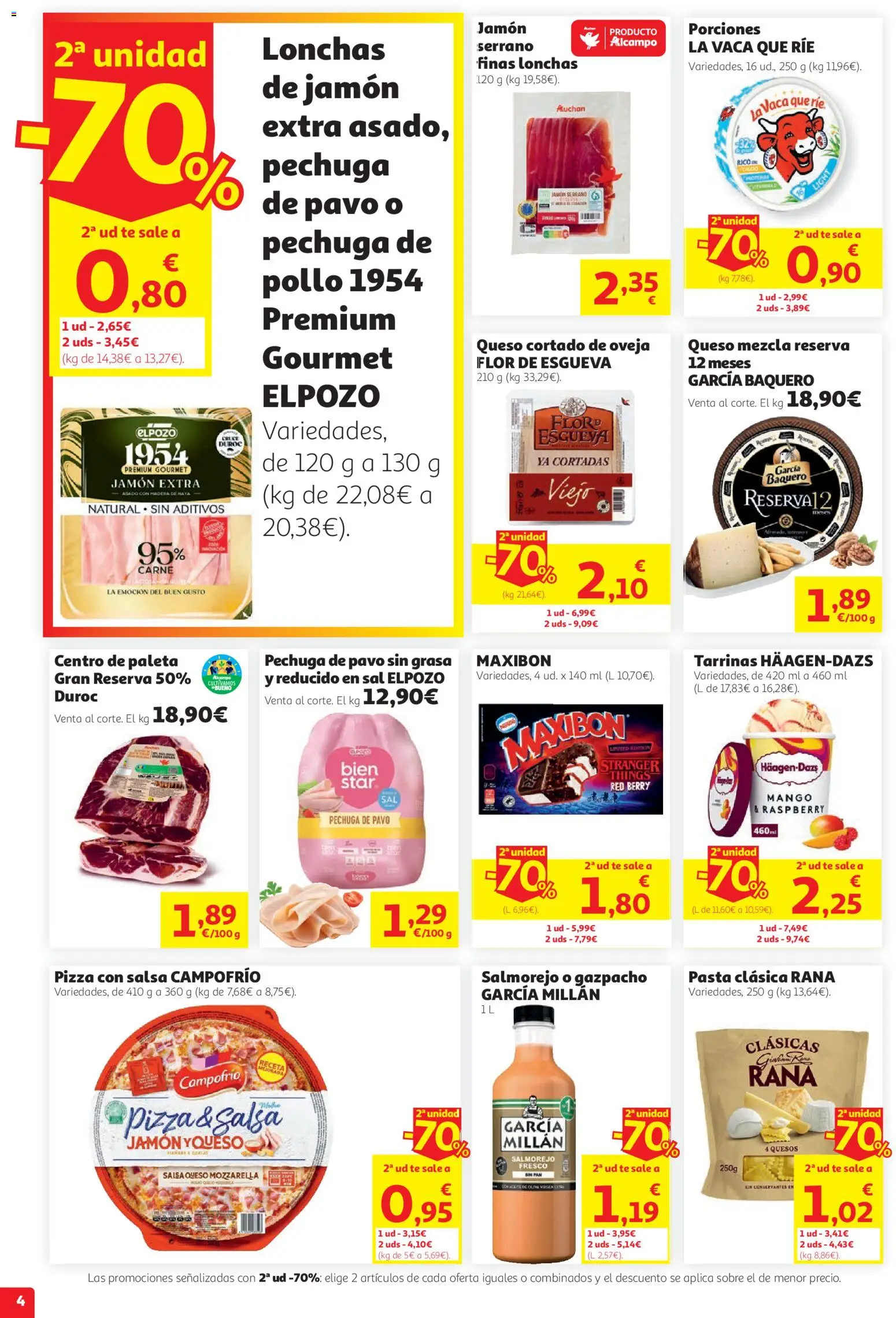 Alcampo Supermercado Nacional │ válido desde el 27/08/2026 | Página: 4 | Productos: Jamón serrano, Aceite, Té, Mango