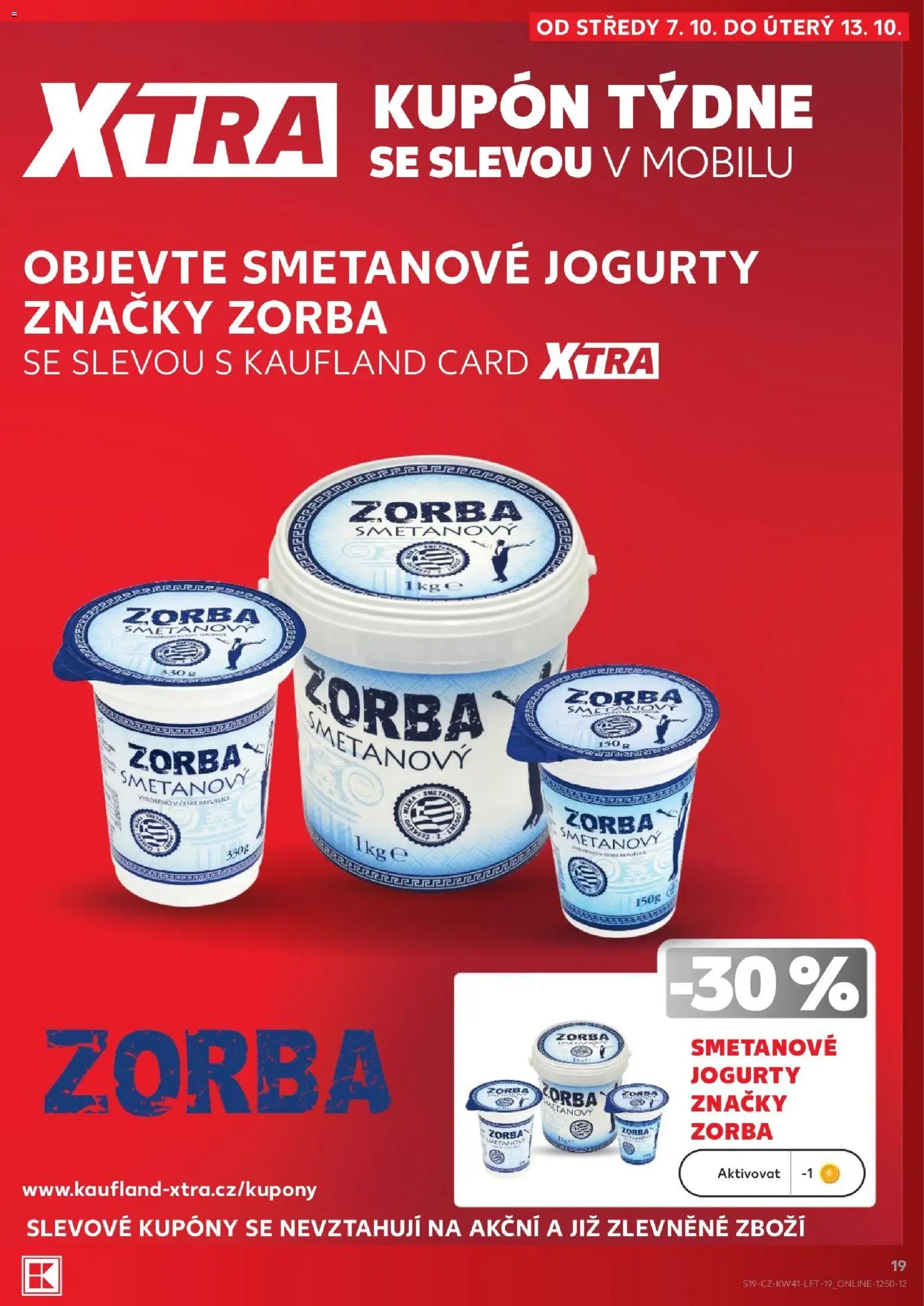 Kaufland leták - Ostrava od 07.10.2026 | Strana: 19 | Produkty: Smetanový jogurt, Jogurt, Jogurty