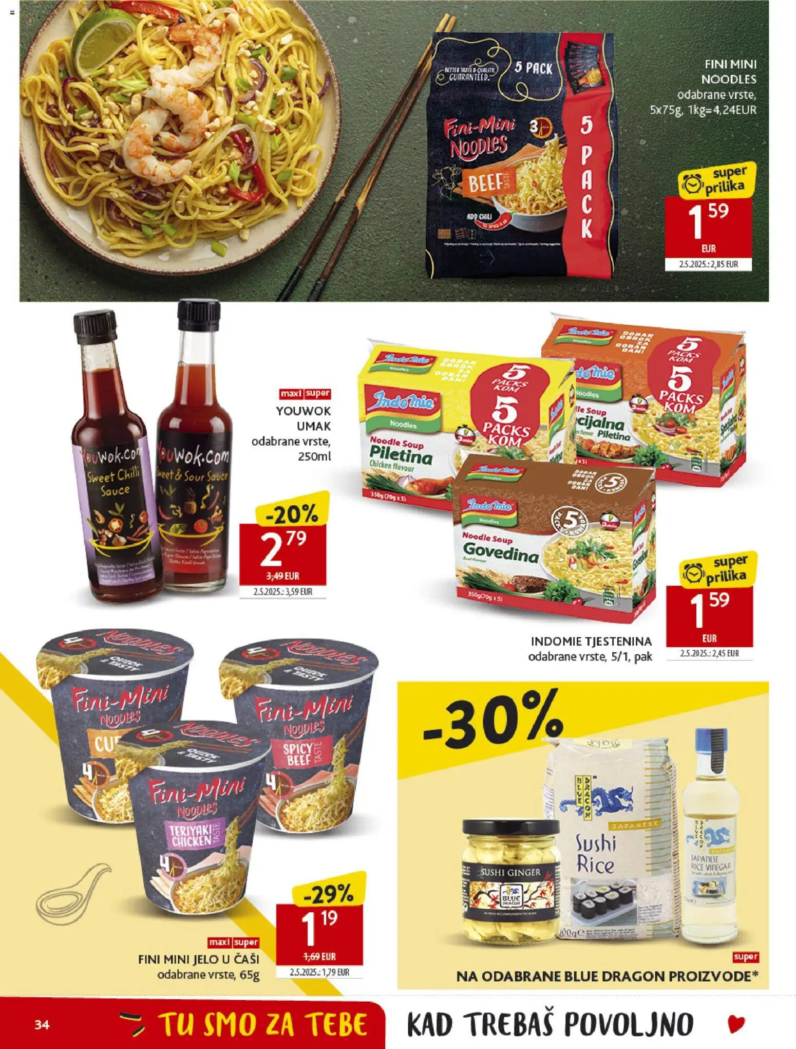 Konzum katalog | vrijedi od 14.10.2026 | Stranica: 34 | Proizvodi: Piletina, Tjestenina, Sushi, Noodle